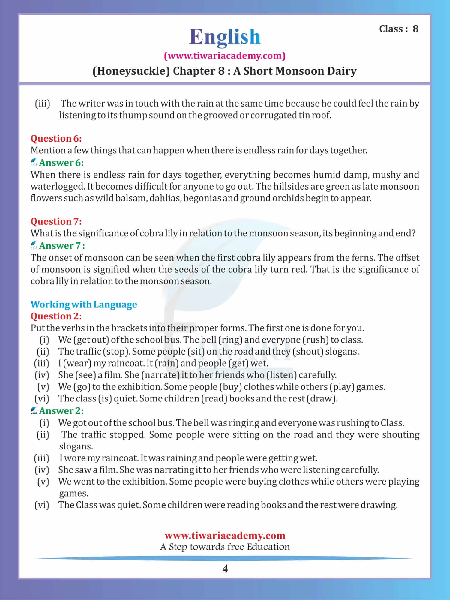 Class 8 English Honeydew Chapter 8 NCERT Solutions