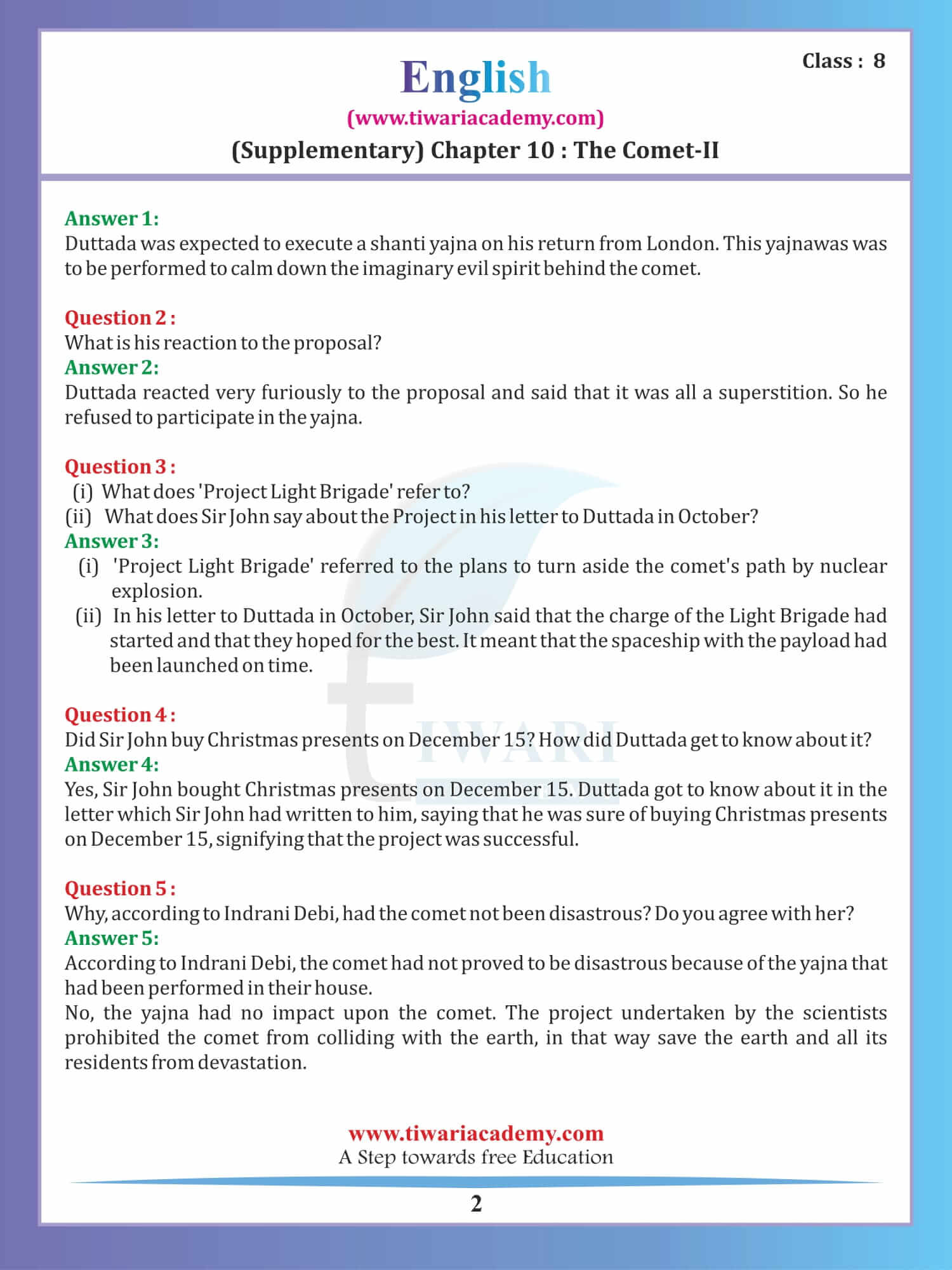 Class 8 English Supplementary Reader It So Happened Chapter 10