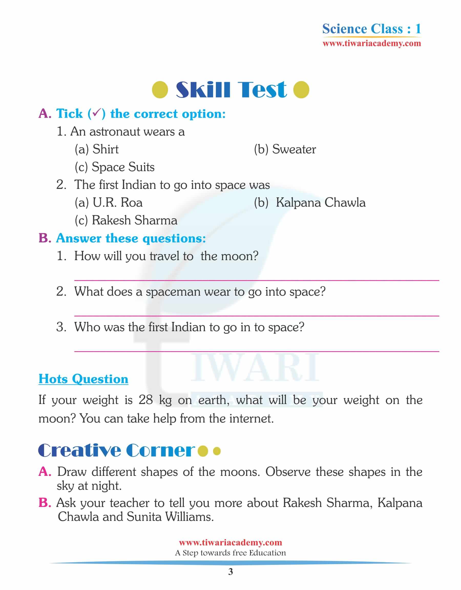 Class 1 Science Chapter 13 in PDF