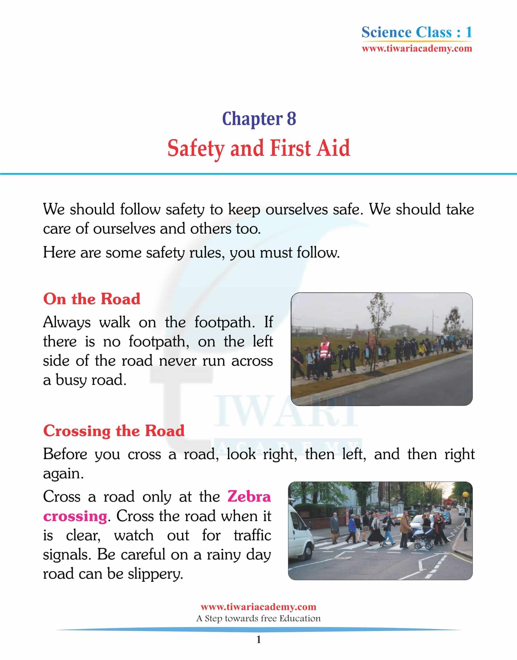 Class 1 Science Chapter 8 Safety and First Aid