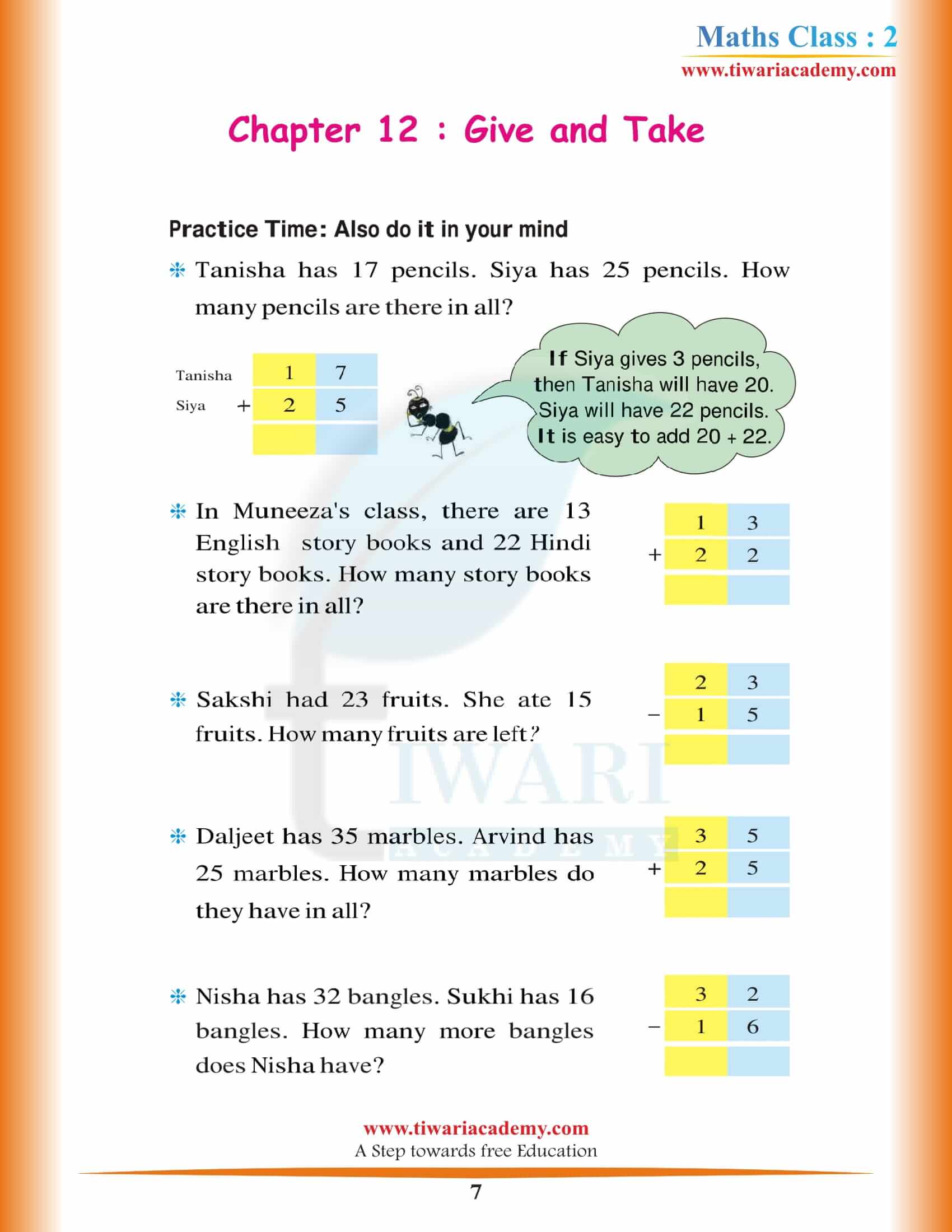 NCERT Solutions for Class 2 Maths Chapter 12 free download