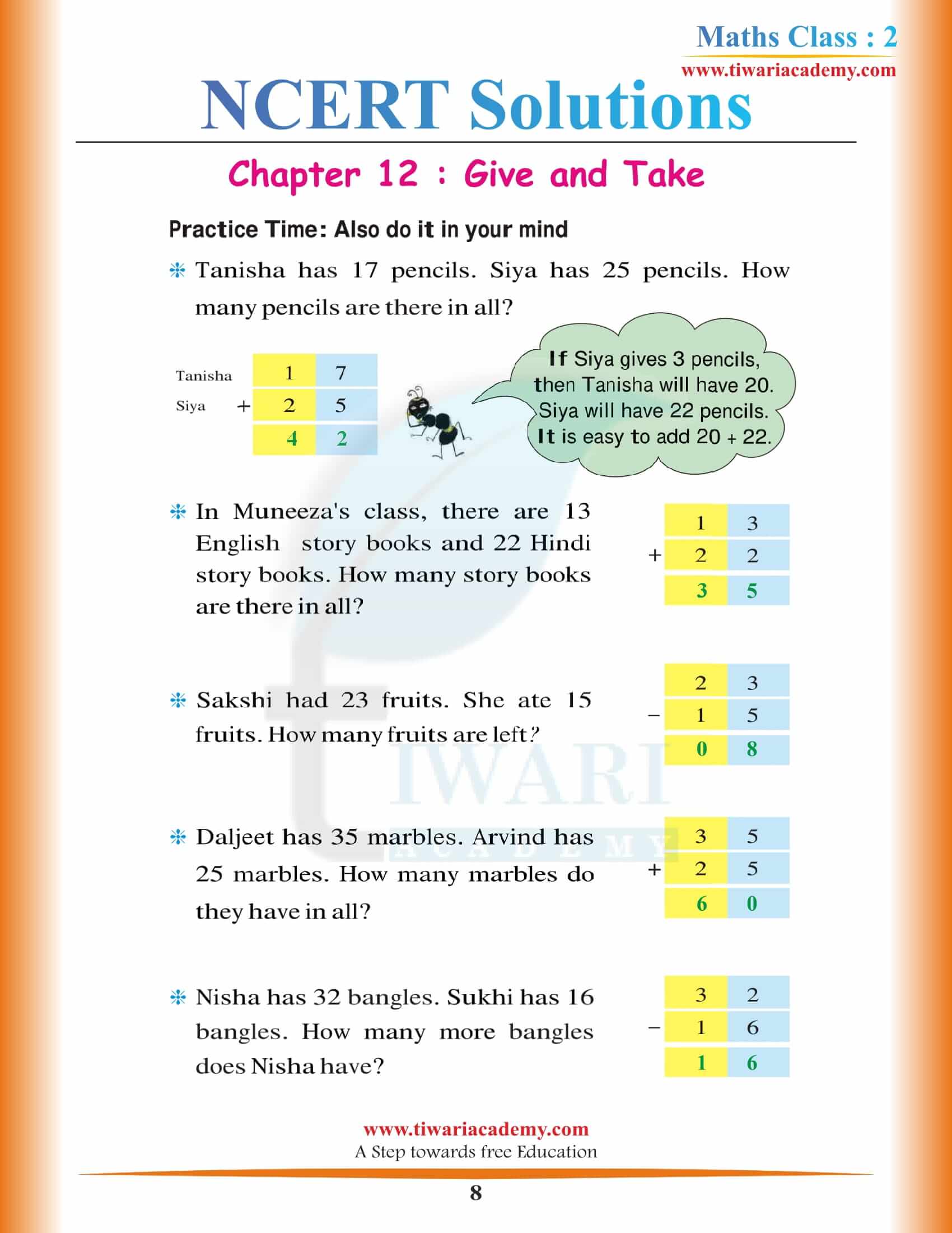 NCERT Solutions for Class 2 Maths Chapter 12 updated for new session