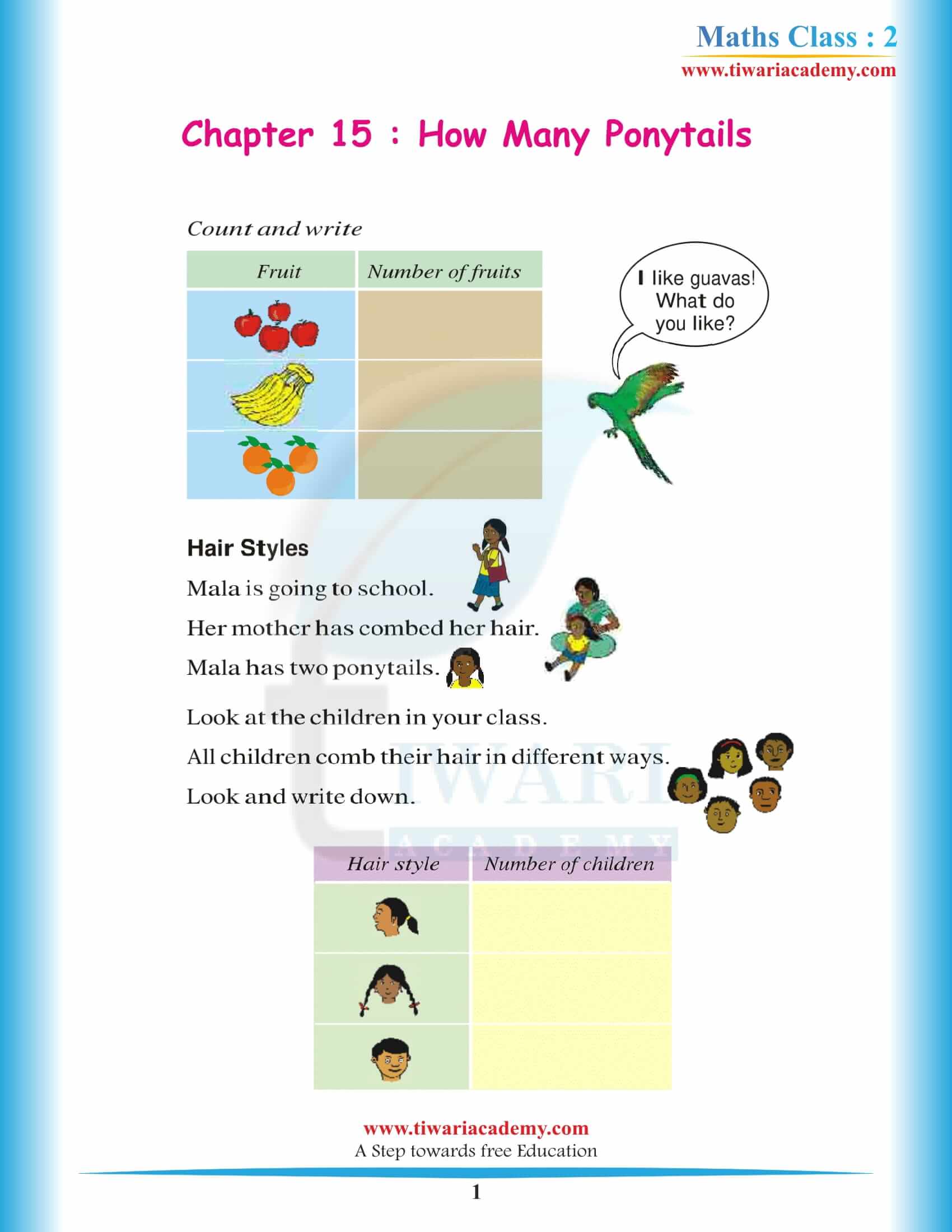 NCERT Solutions for Class 2 Maths Chapter 15 How Many Ponytails