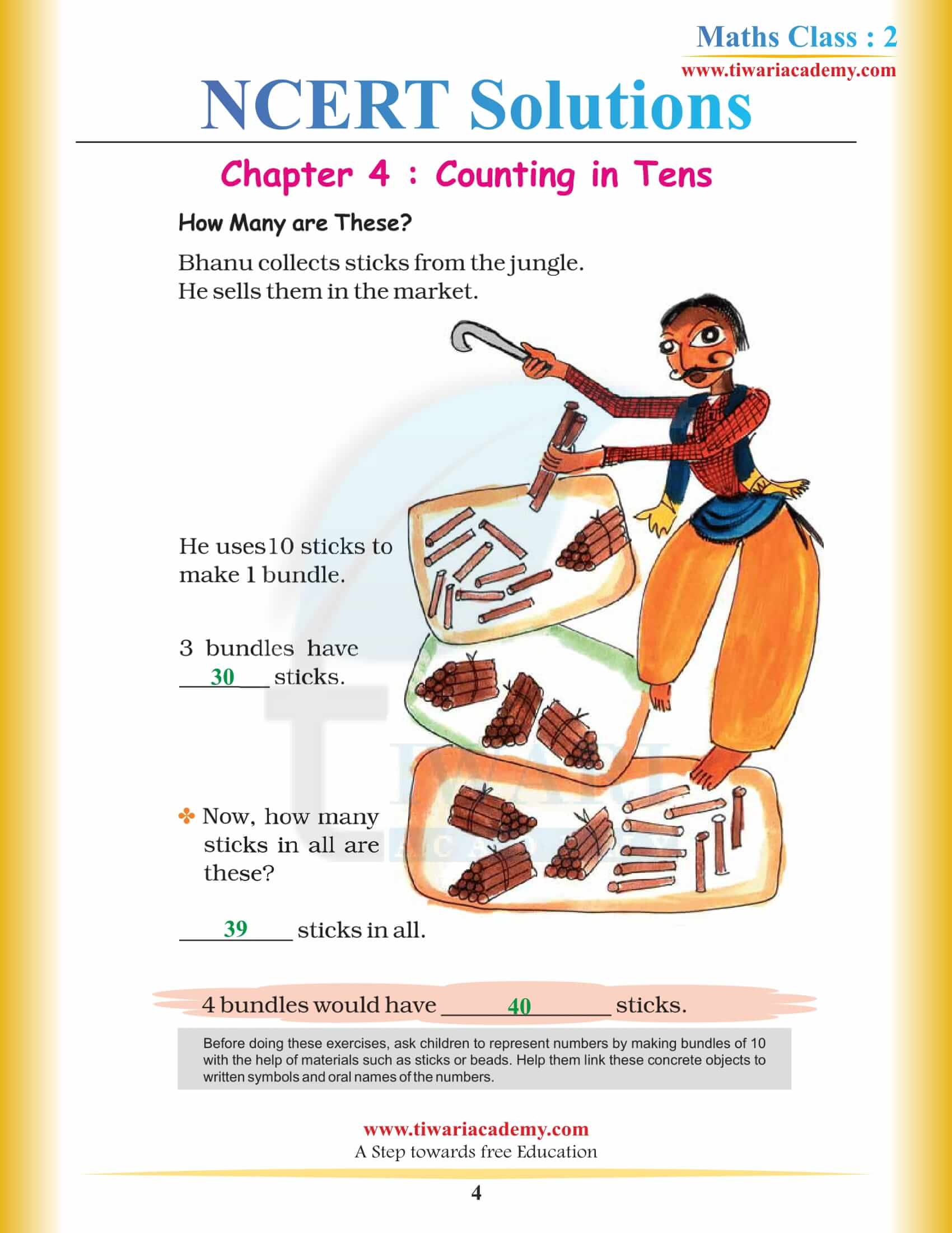 NCERT Solutions for Class 2 Maths Chapter 4 in PDF free