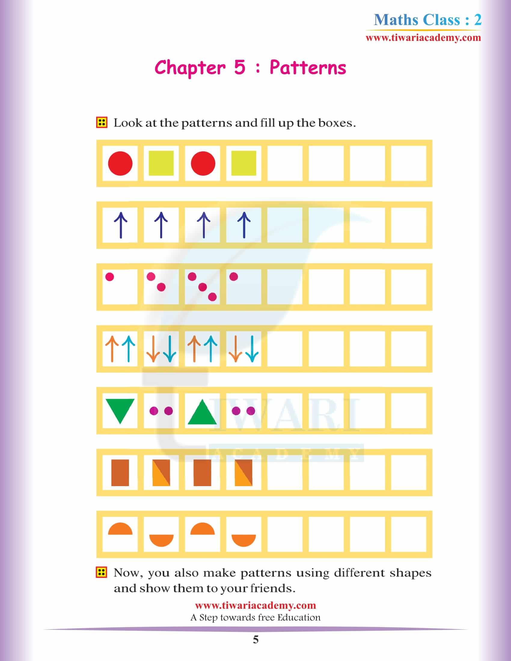 NCERT Solutions for Class 2 Maths Chapter 5 in English Medium