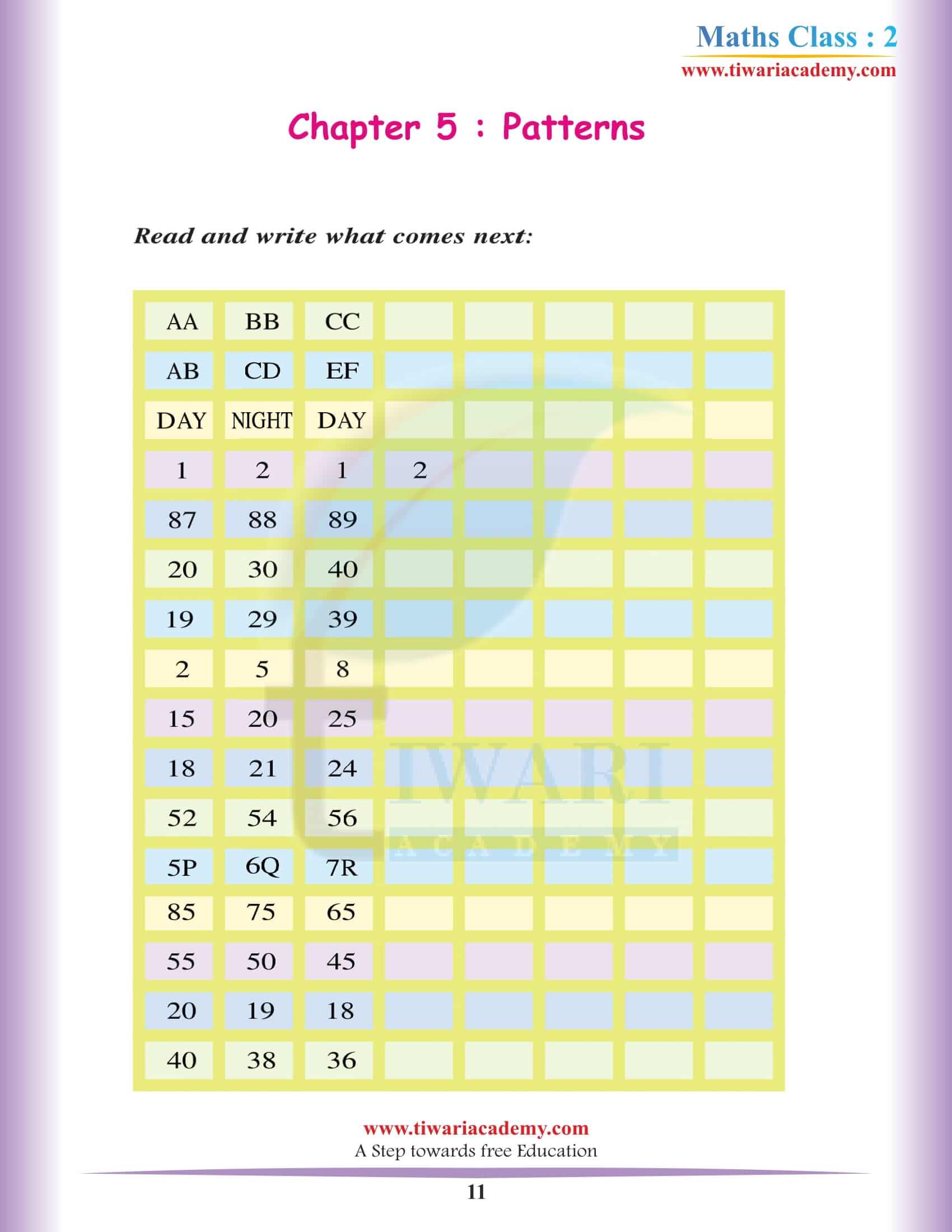 Class 2nd Maths Chapter 5 free solutions