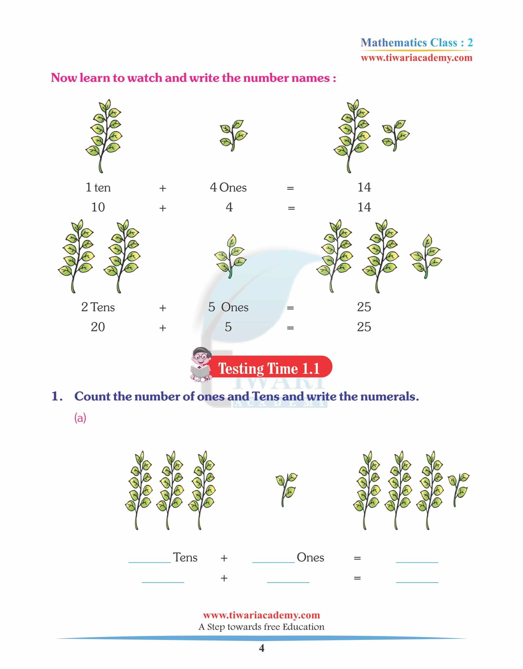 Class 2 Maths Chapter 1 Practice