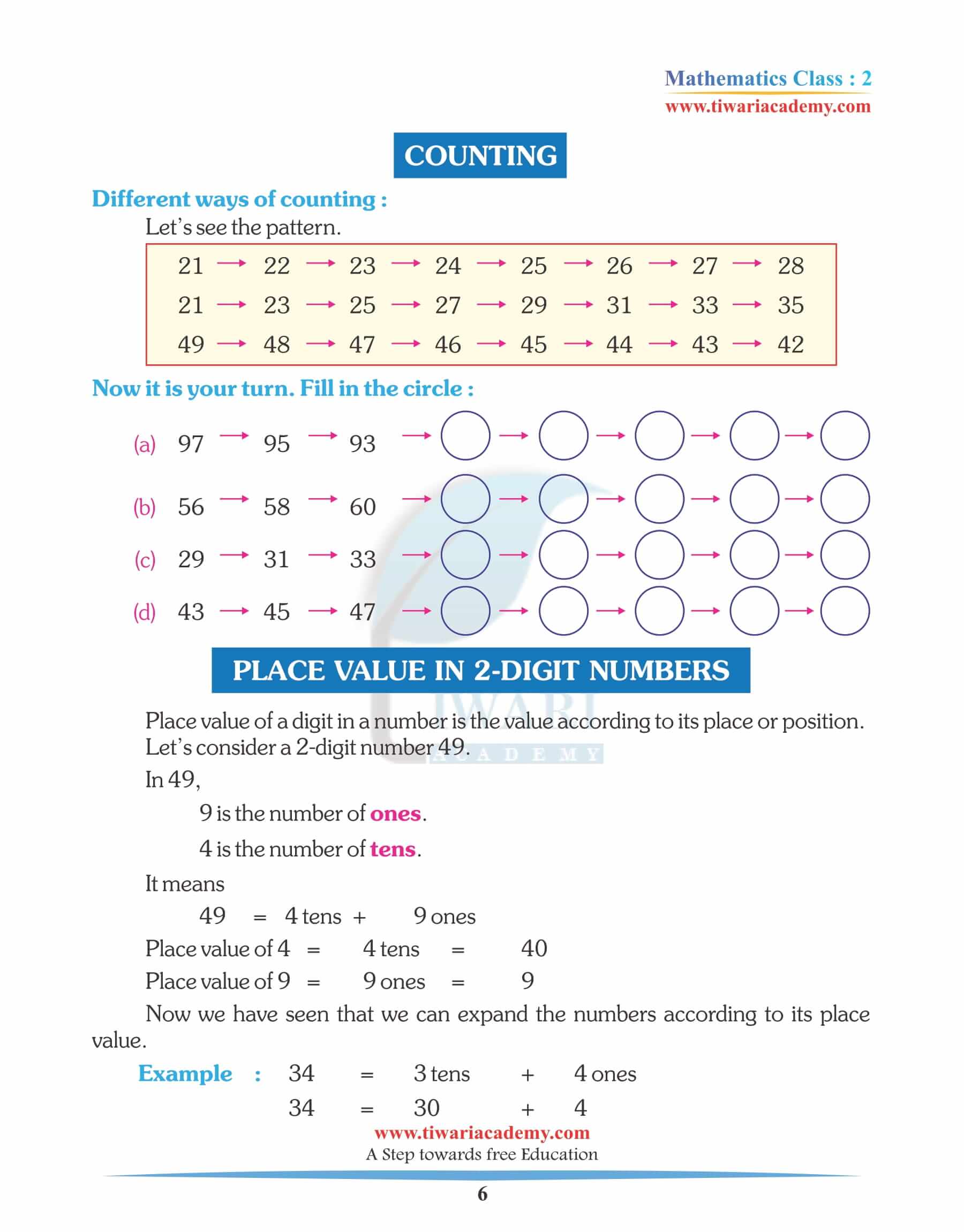 Class 2 Maths Chapter 1 Practice Question answers