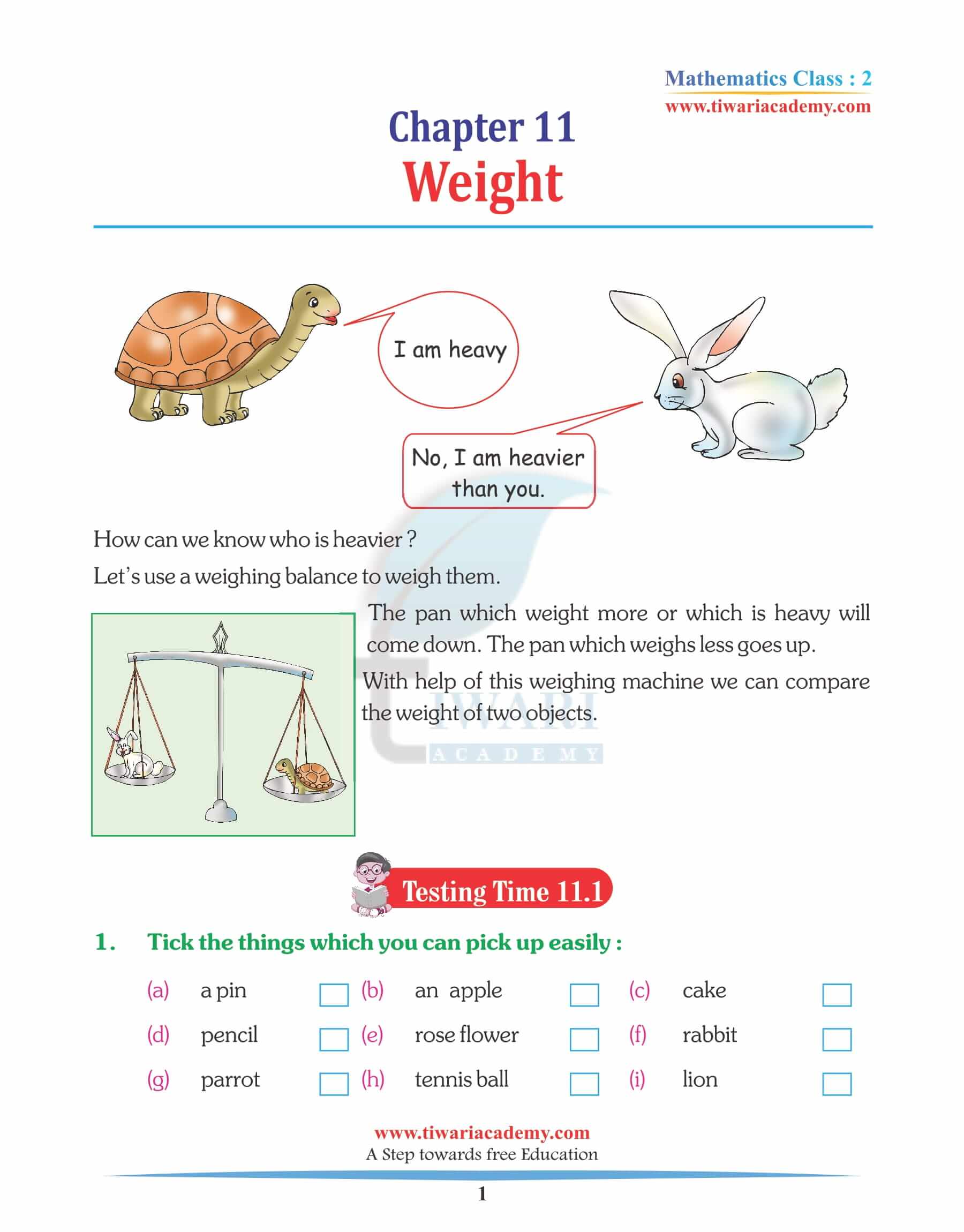 Class 2 Maths Chapter 11 Revision Book