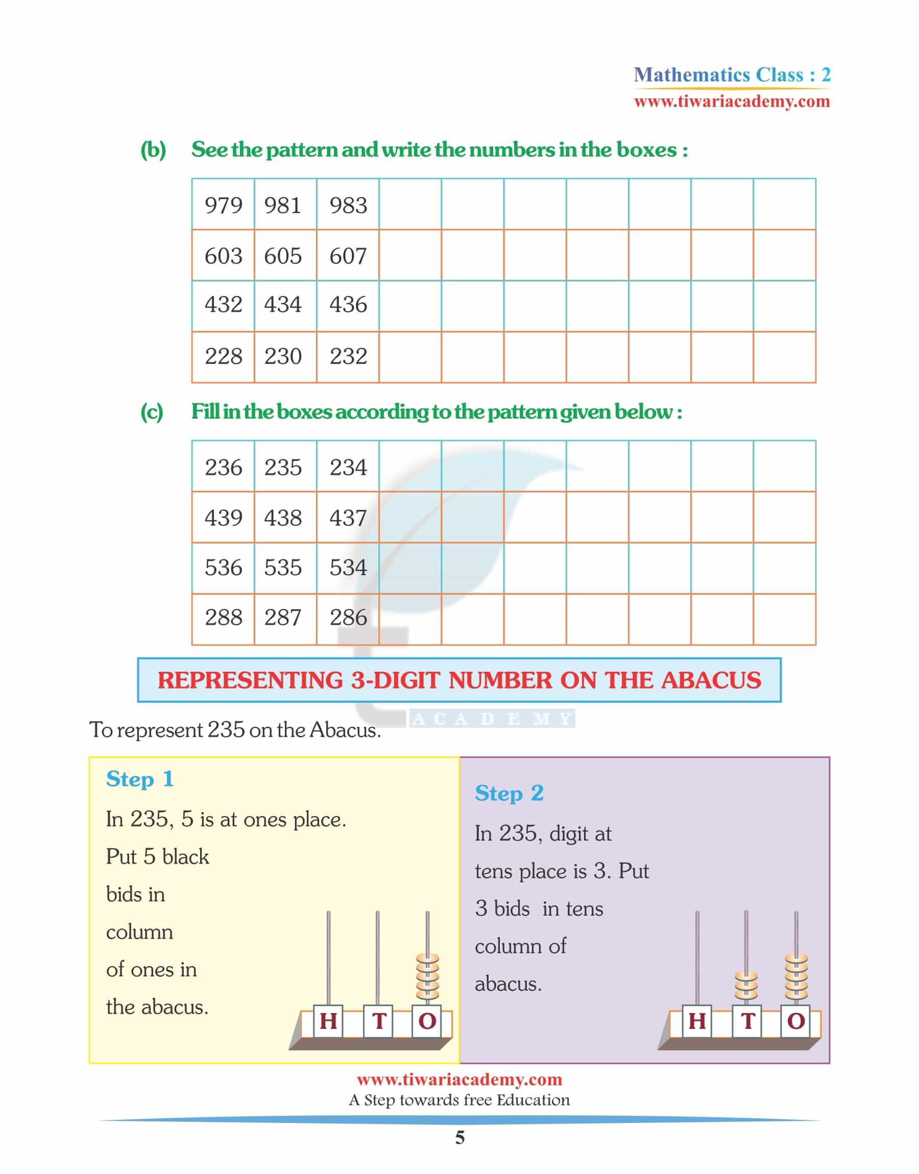 Class 2 Maths Chapter 2 Practice book