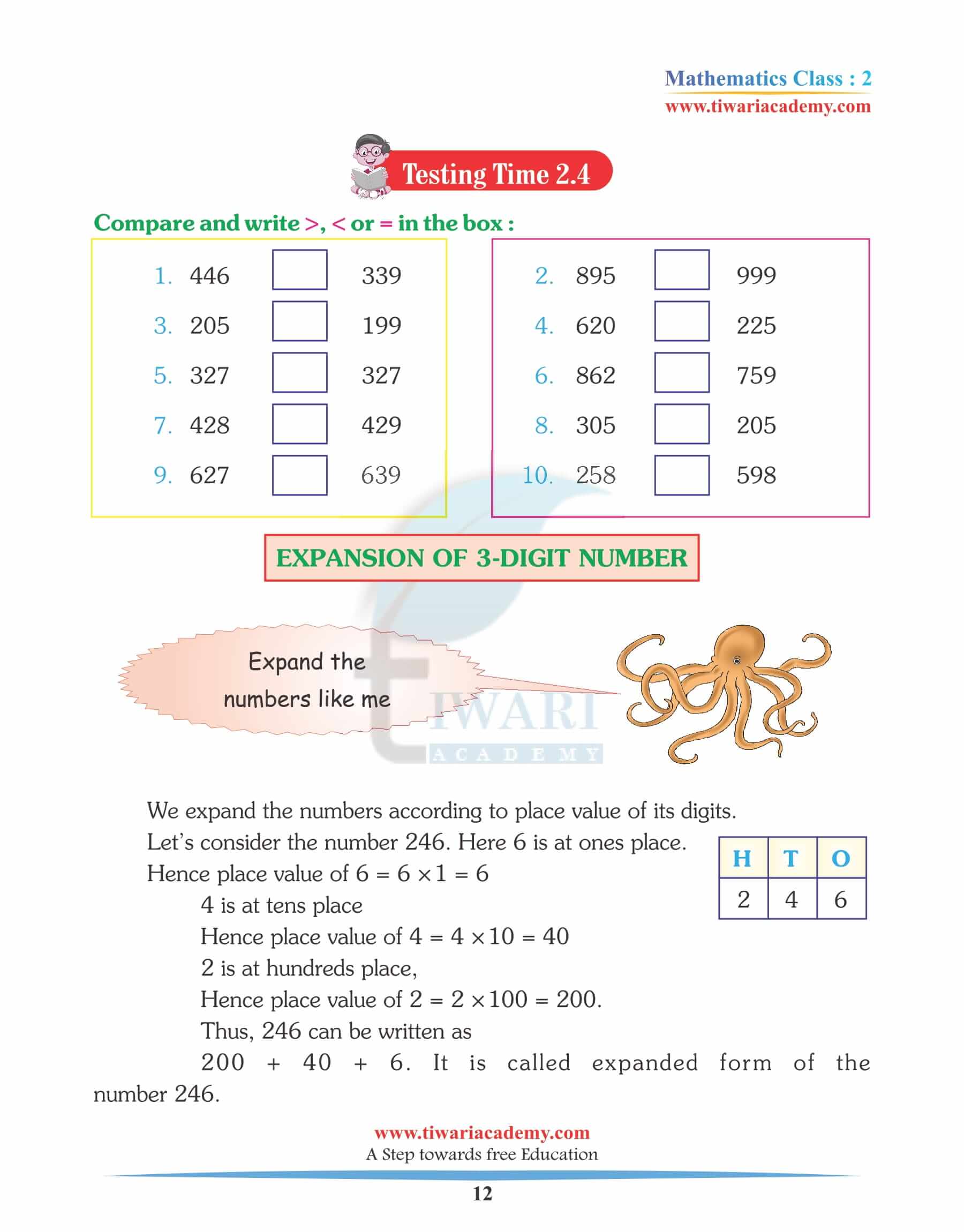 Class 2 Maths Chapter 2 Practice papers