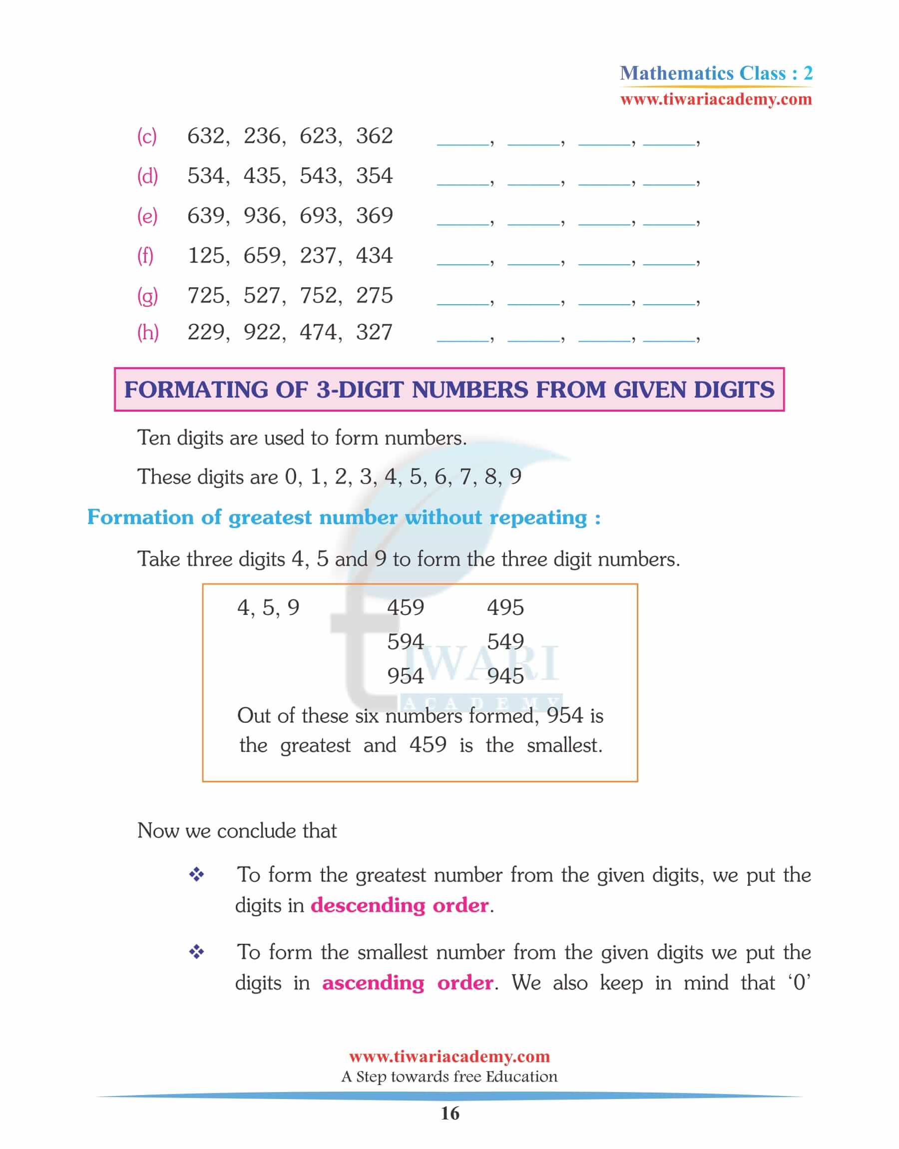 Grade 2 Maths Chapter 2 Revision books