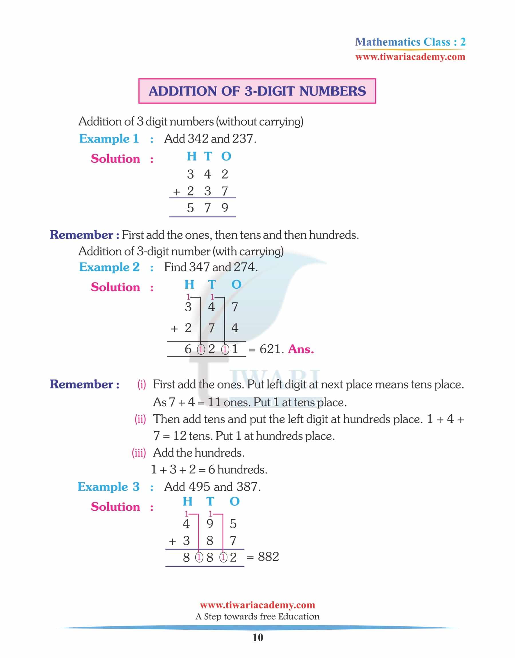 Class 2 Maths Chapter 5 assignments