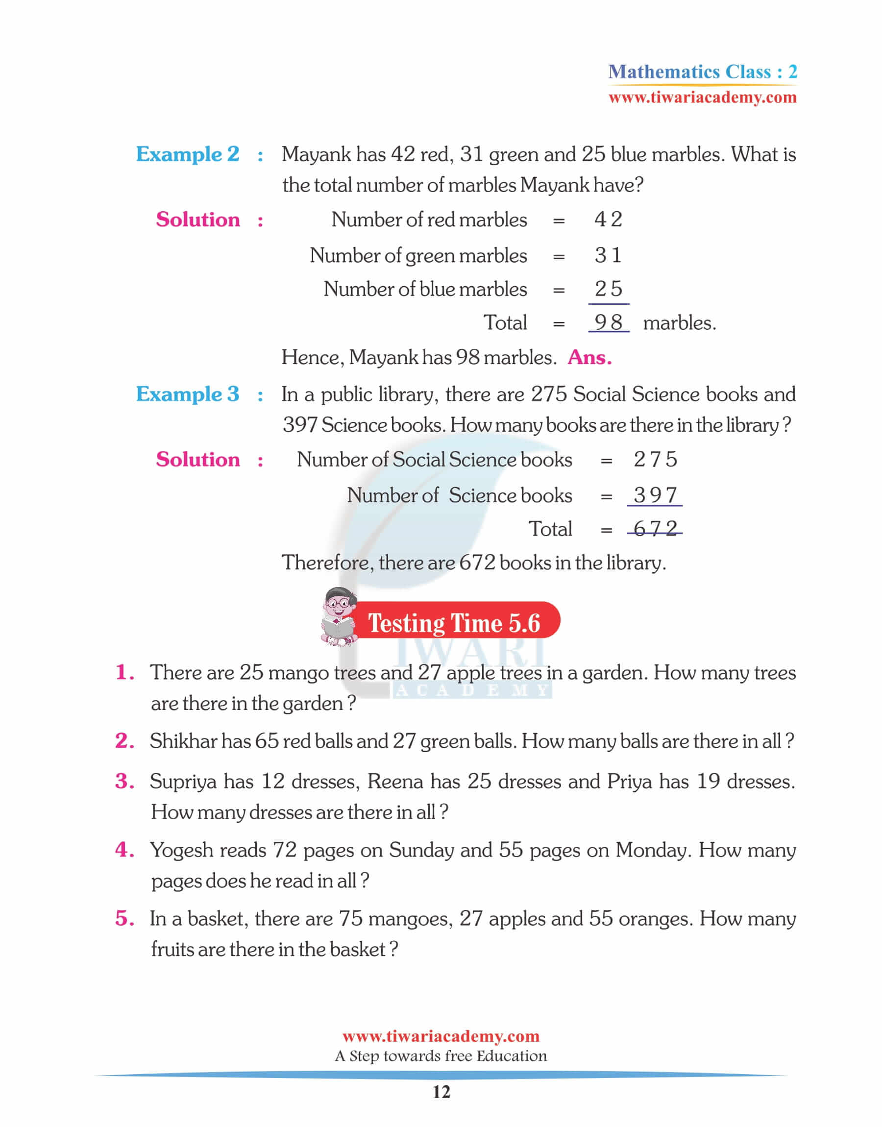 Class 2 Maths Chapter 5 notes