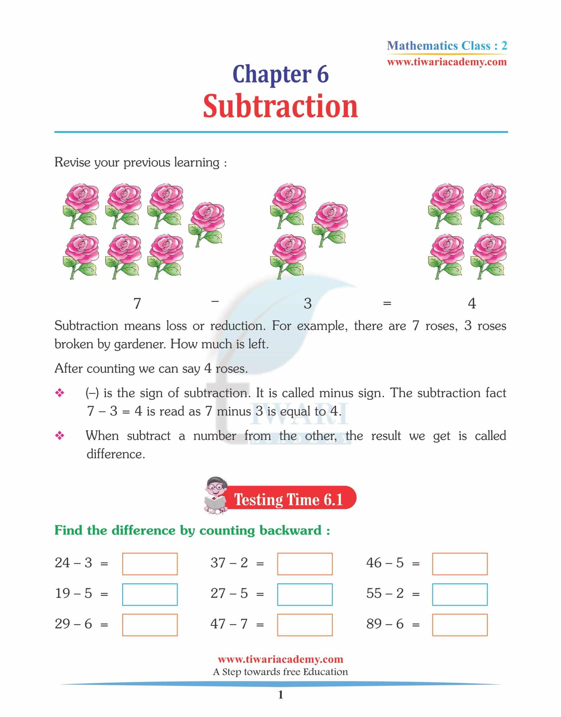 Class 2 Maths Chapter 6 Revision Book