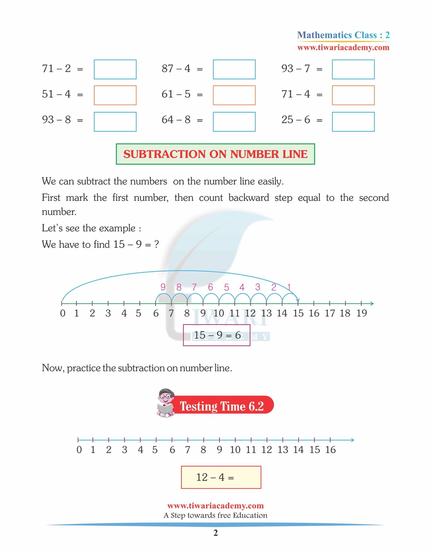 Class 2 Maths Chapter 6 Revision question answers