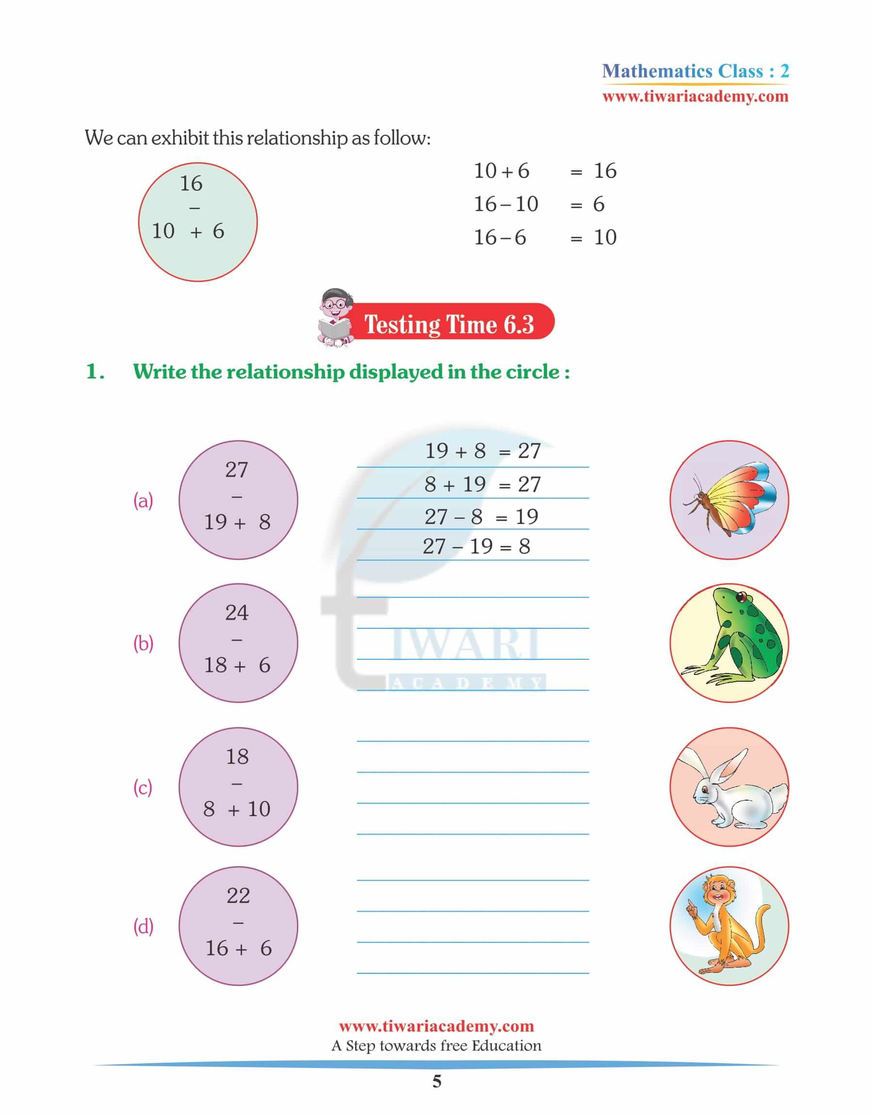 Class 2 Maths Chapter 6 practice papers