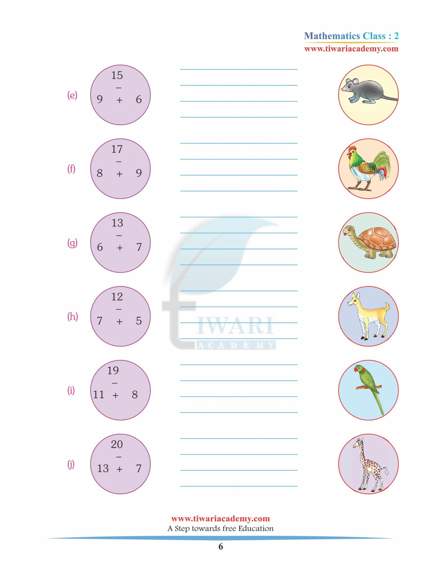 Class 2 Maths Chapter 6 worksheets