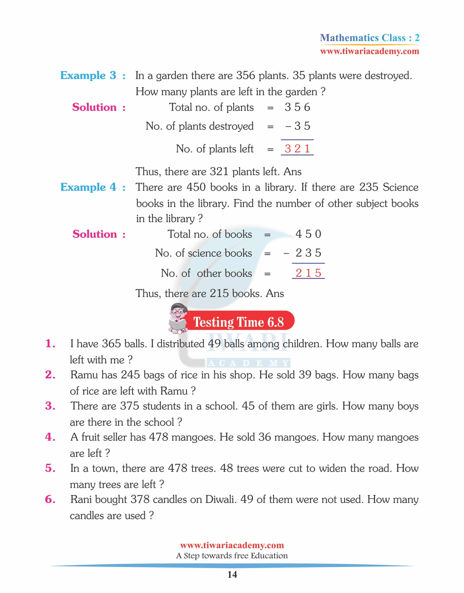 Class 2 Maths Chapter 6 summary