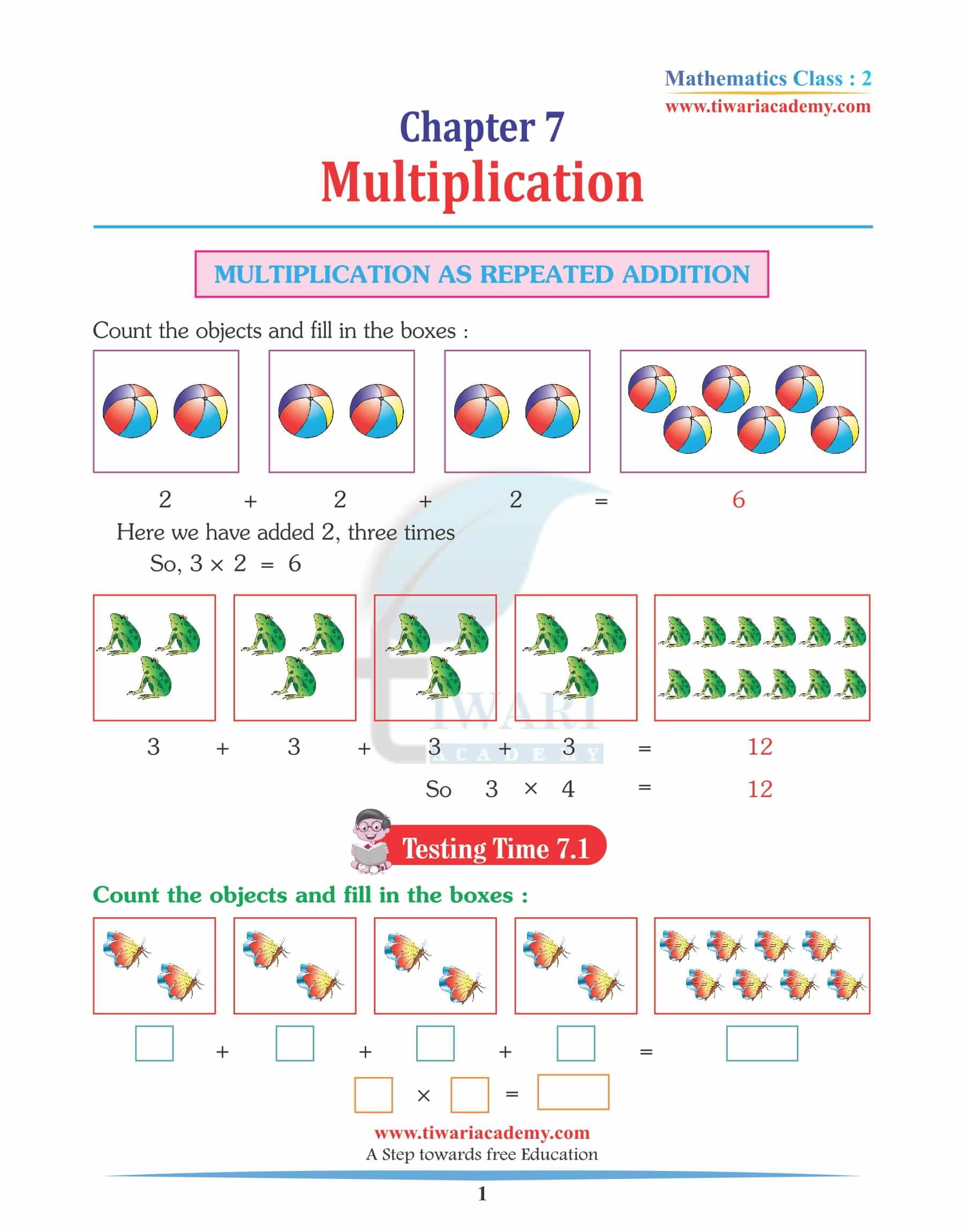 Class 2 Maths Chapter 7 Revision Book