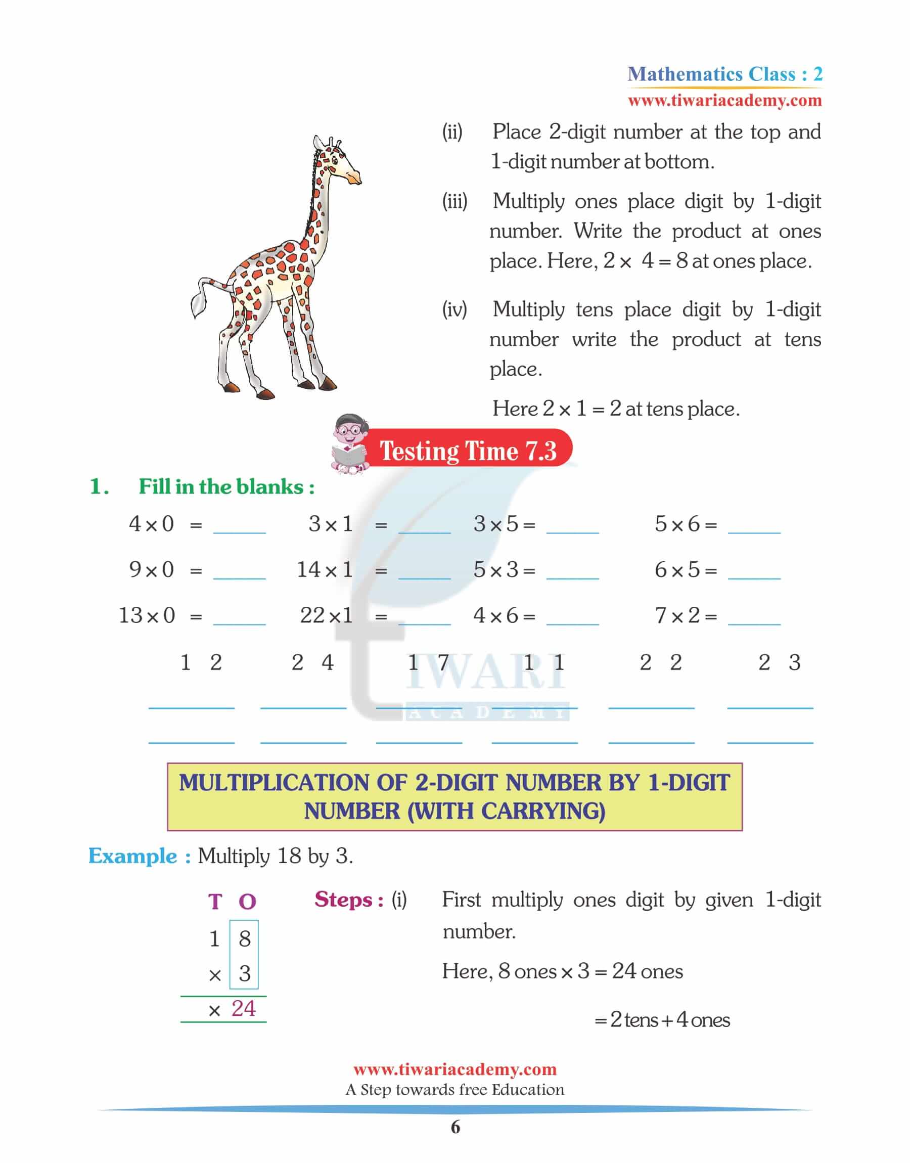 Class 2 Maths Chapter 7 assignments sheets