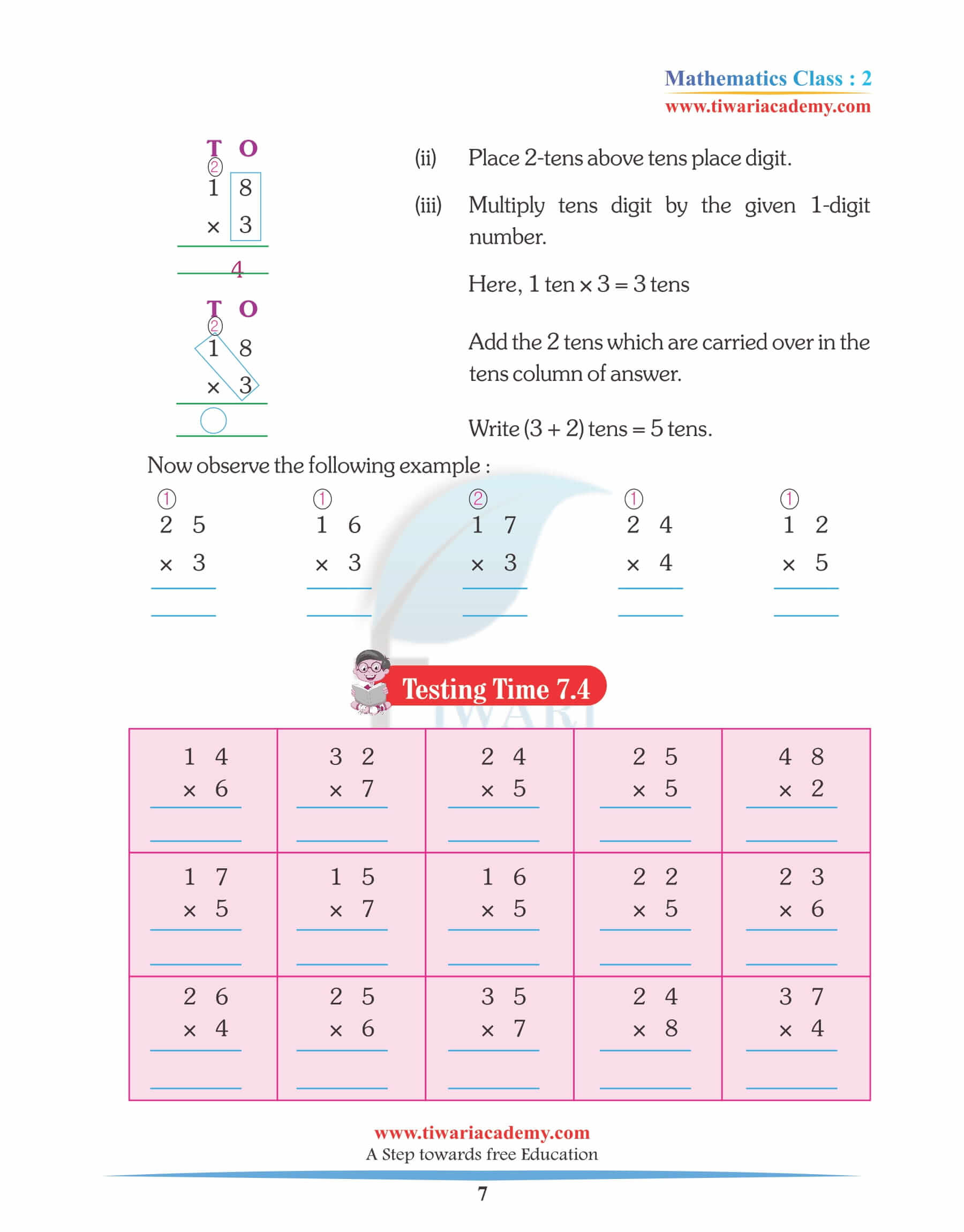 Class 2 Maths Chapter 7 test practice