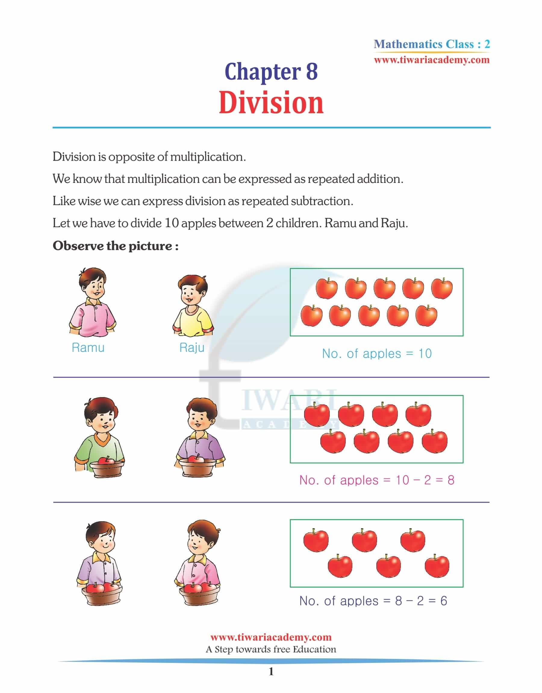 Class 2 Maths Chapter 8 Revision Book