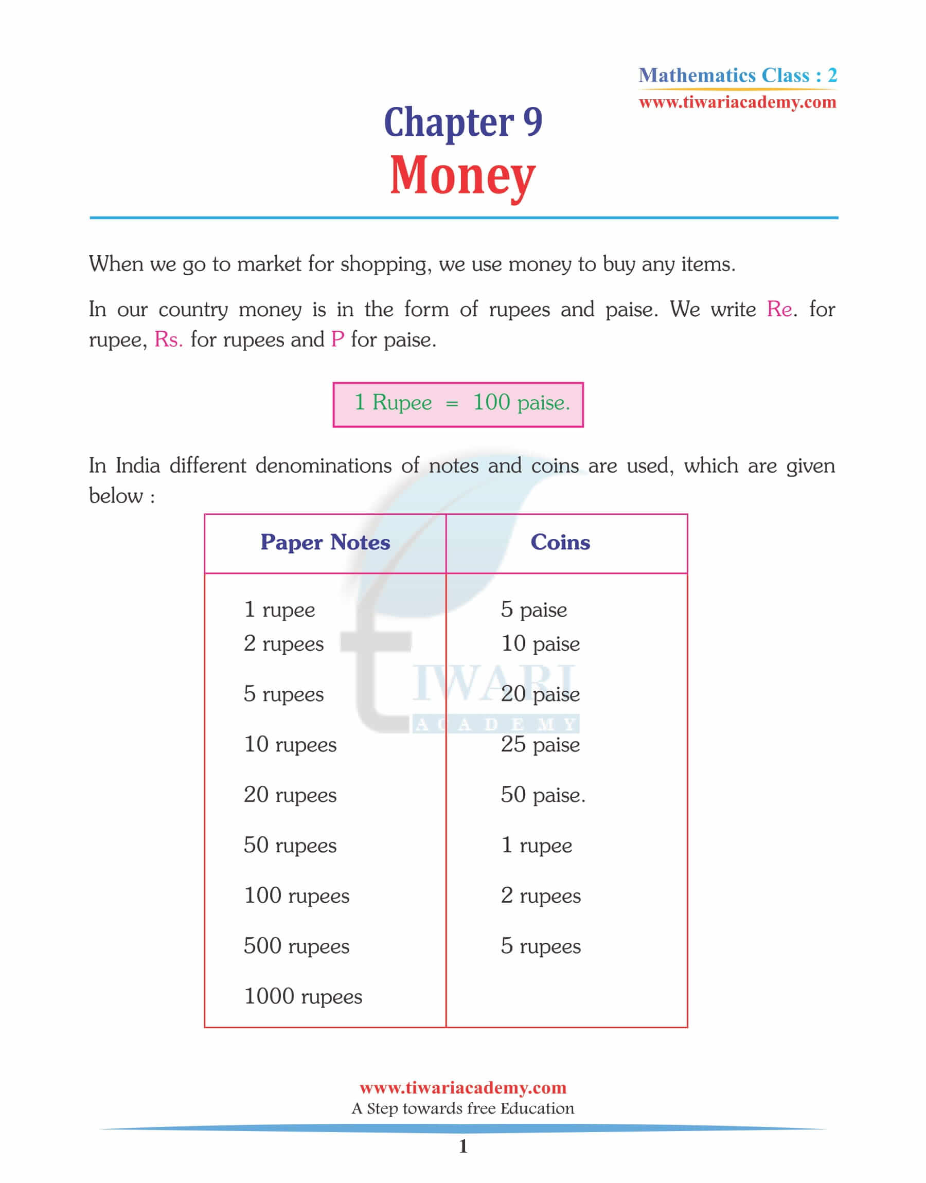 Class 2 Maths Chapter 9 Revision Book