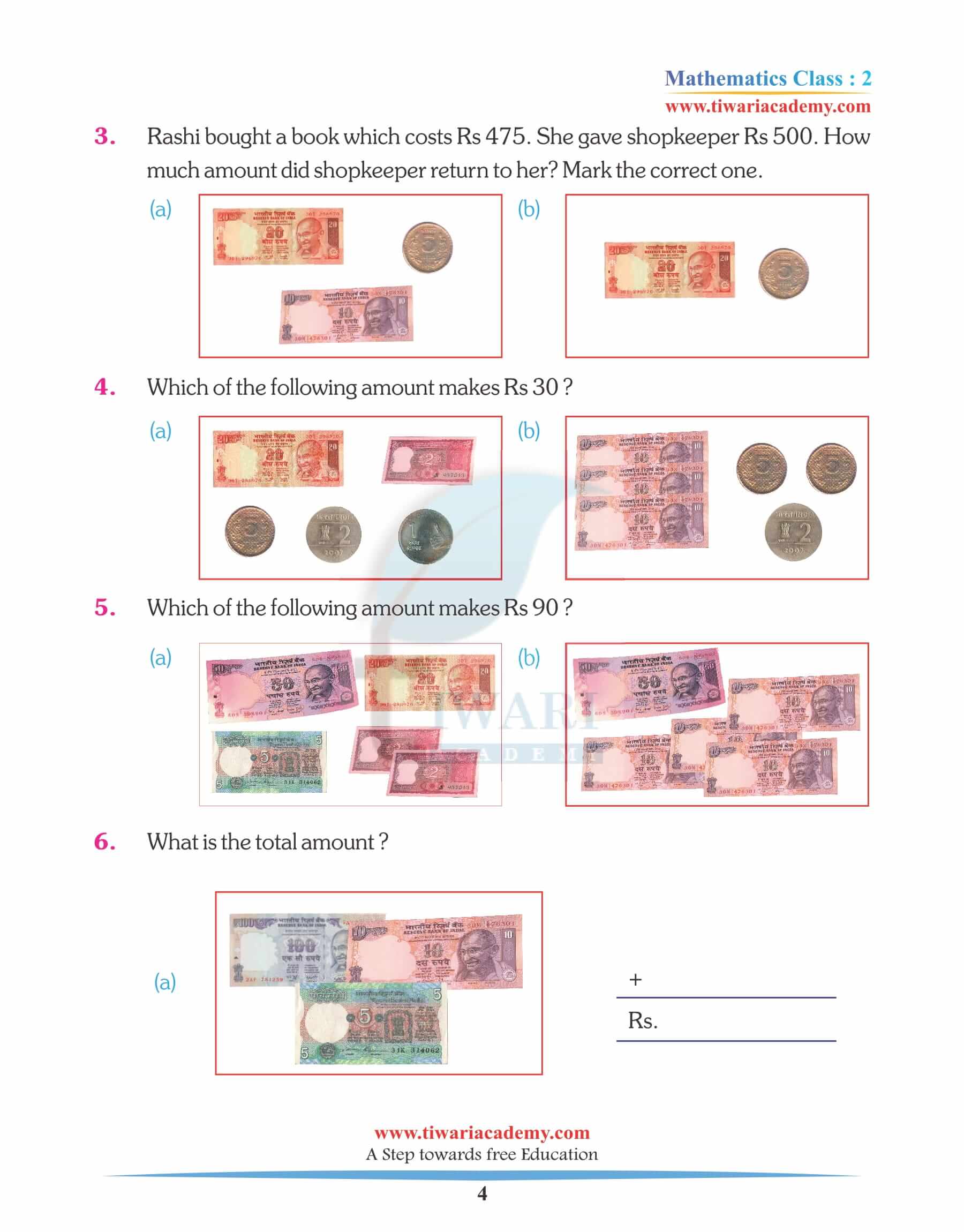 Class 2 Maths Chapter 9 Practice exercises