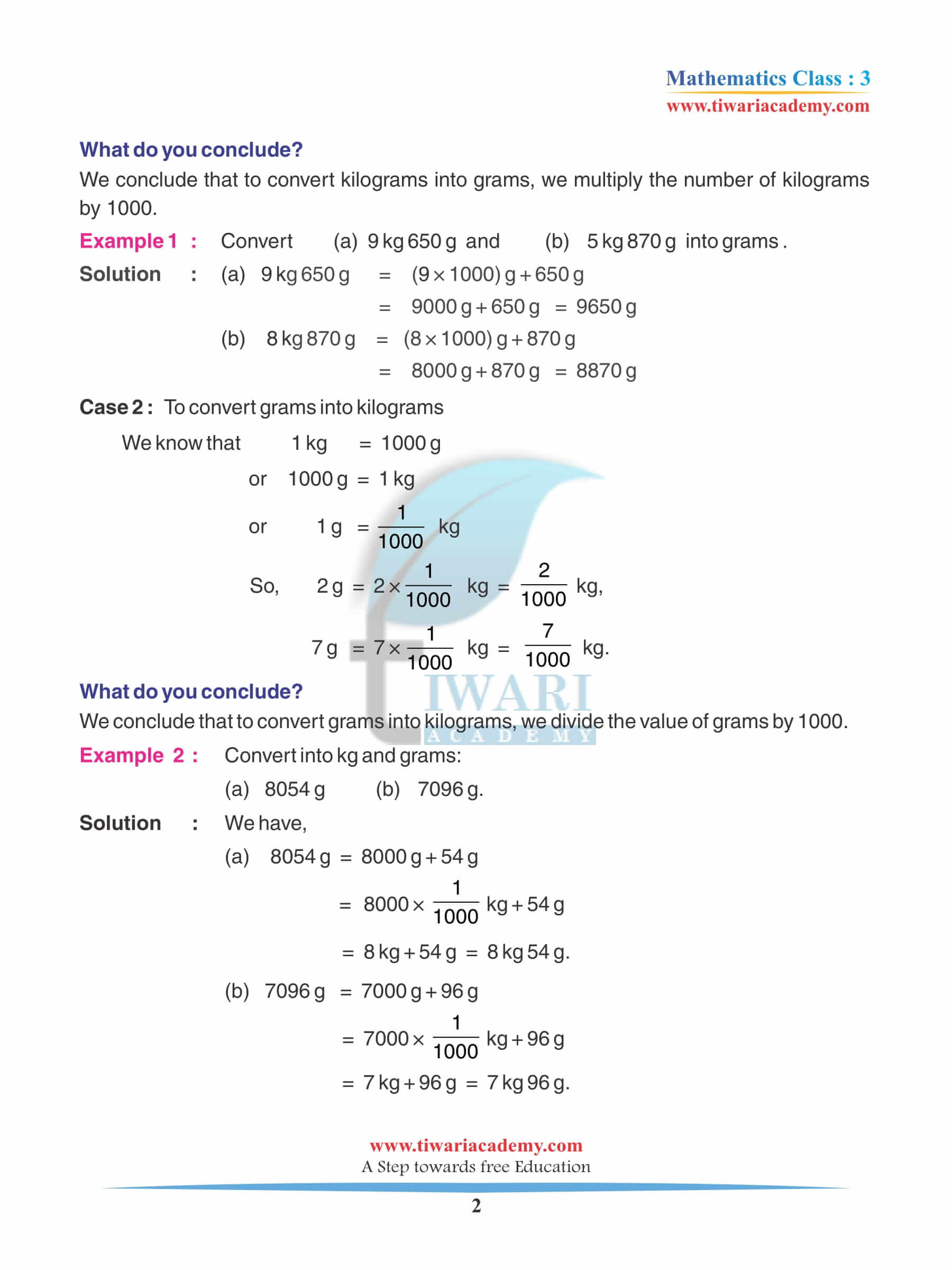 Class 3 Maths Chapter 10 Revision Question answers
