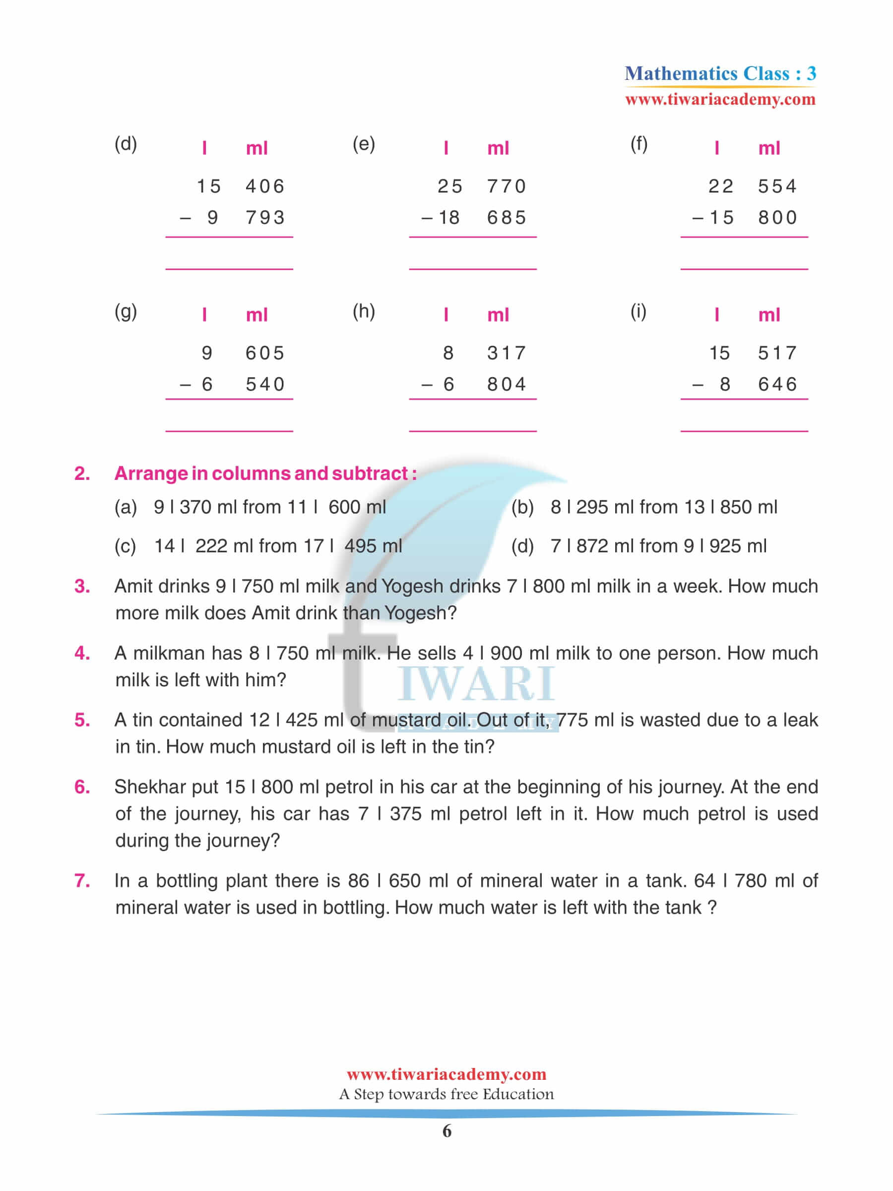 Class 3 Maths Chapter 11 Practice Questions