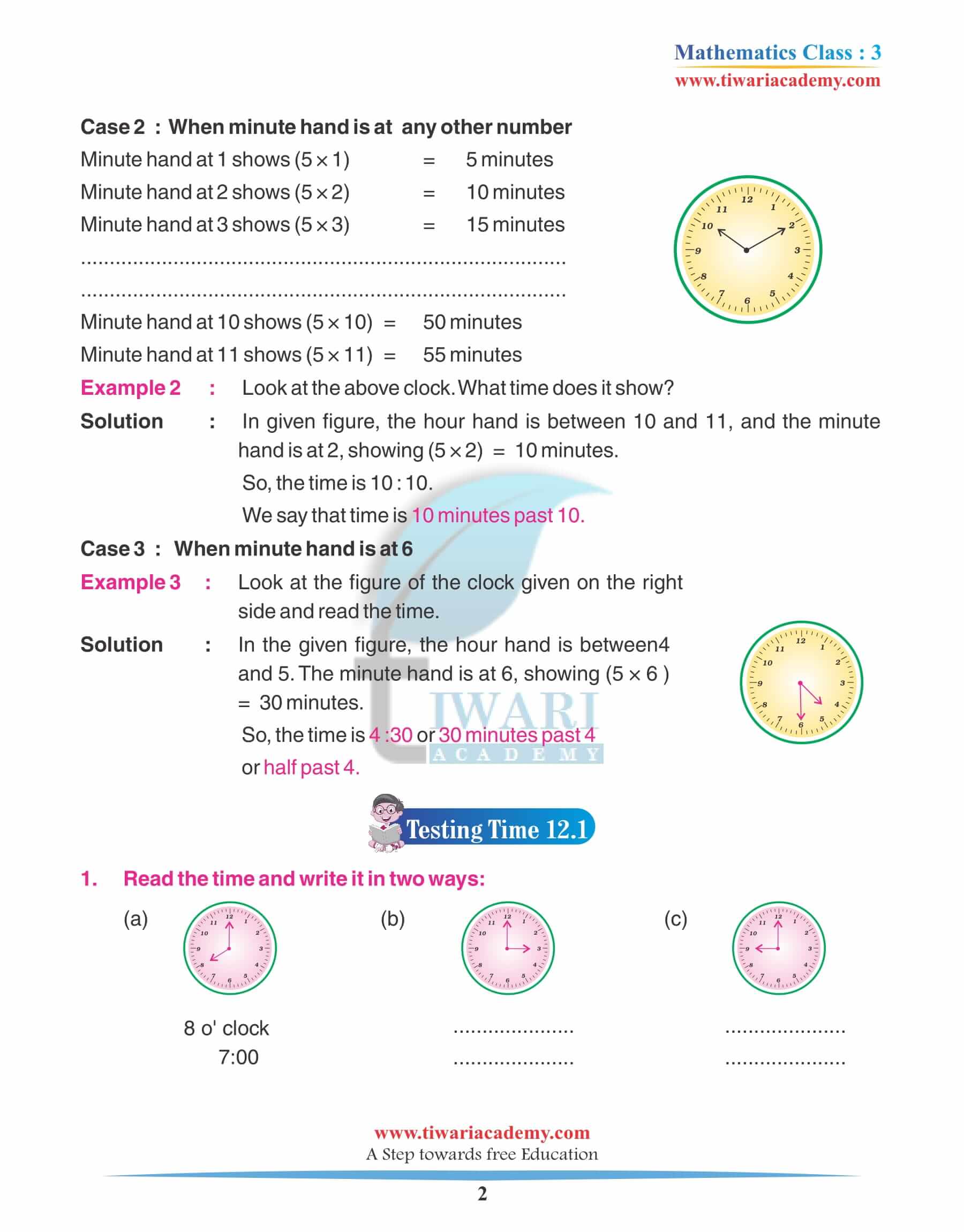 Class 3 Maths Chapter 12 Revision Question Answers