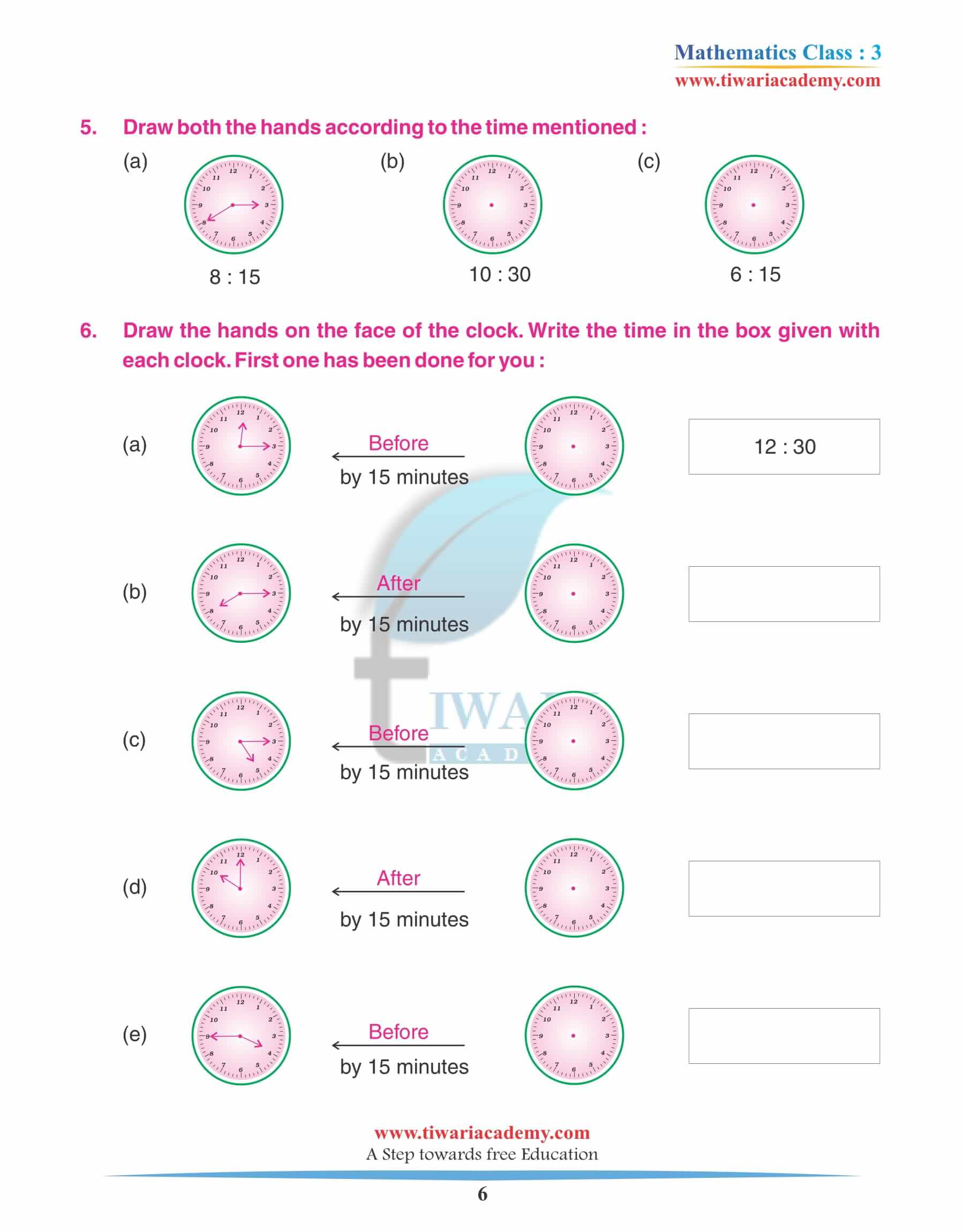 Class 3 Maths Chapter 12 Practice Questions