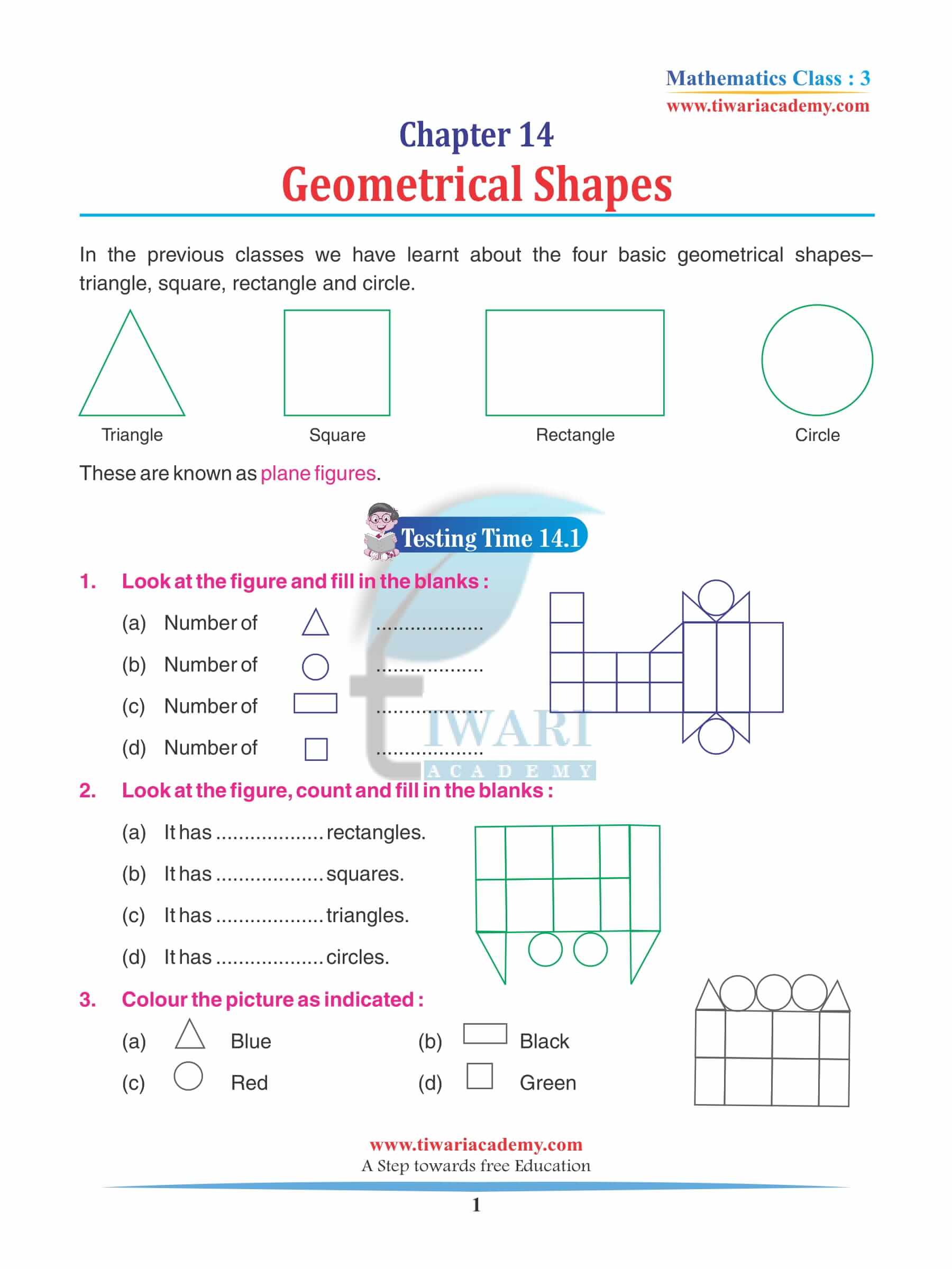 Class 3 Maths Chapter 14 Revision Book