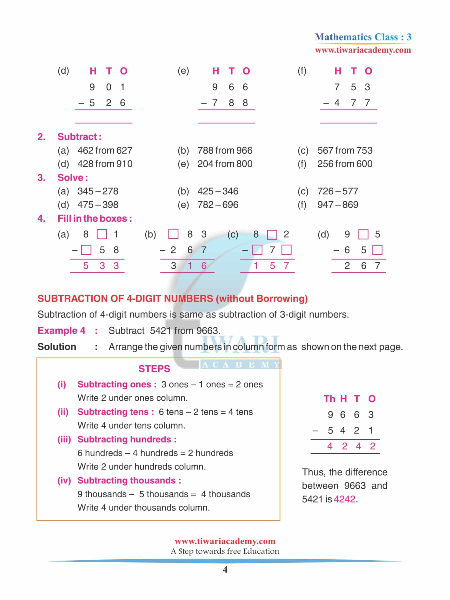 Class 3 Maths Chapter 4 Practice