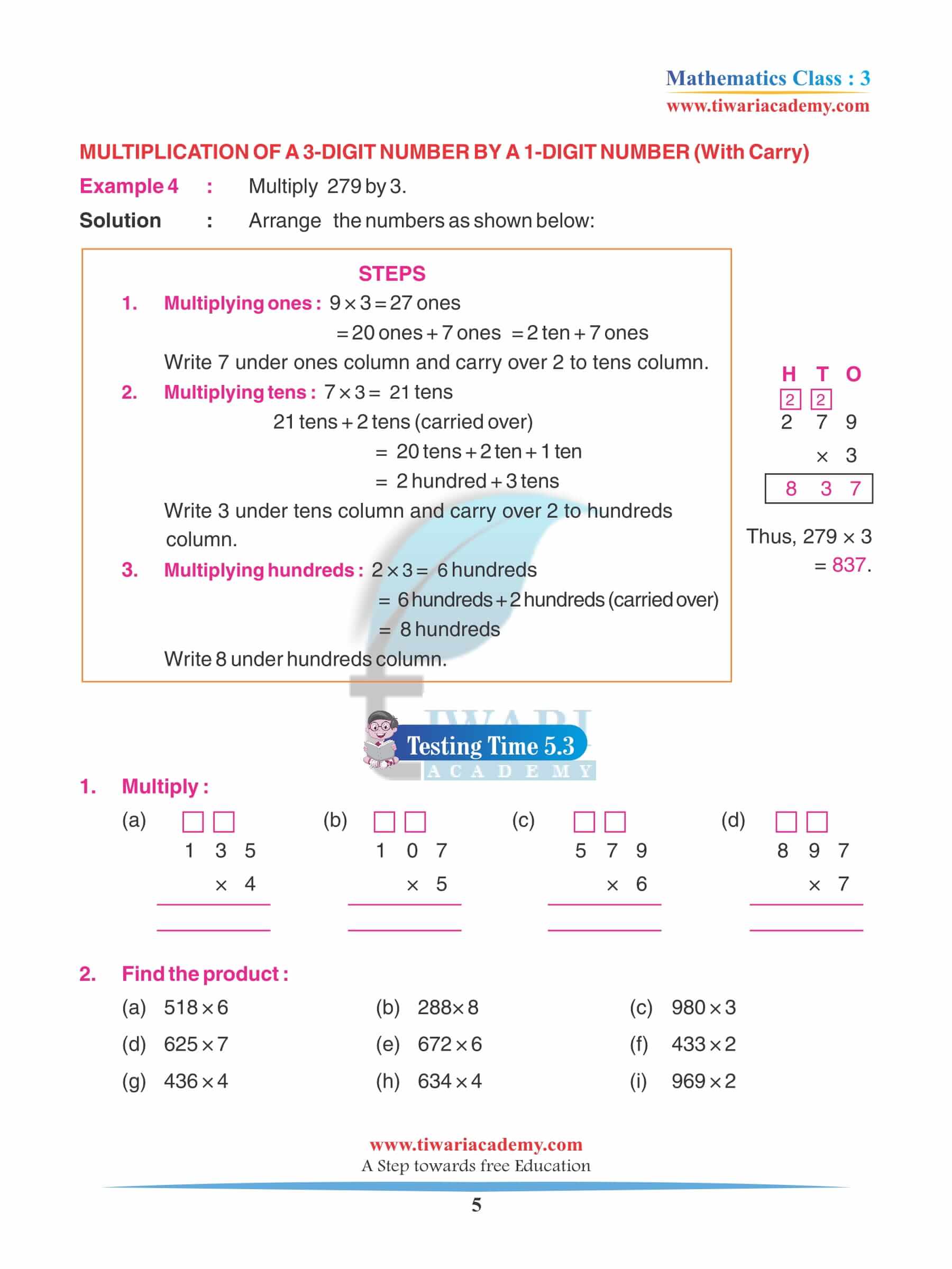 Class 3 Maths Chapter 5 Practice