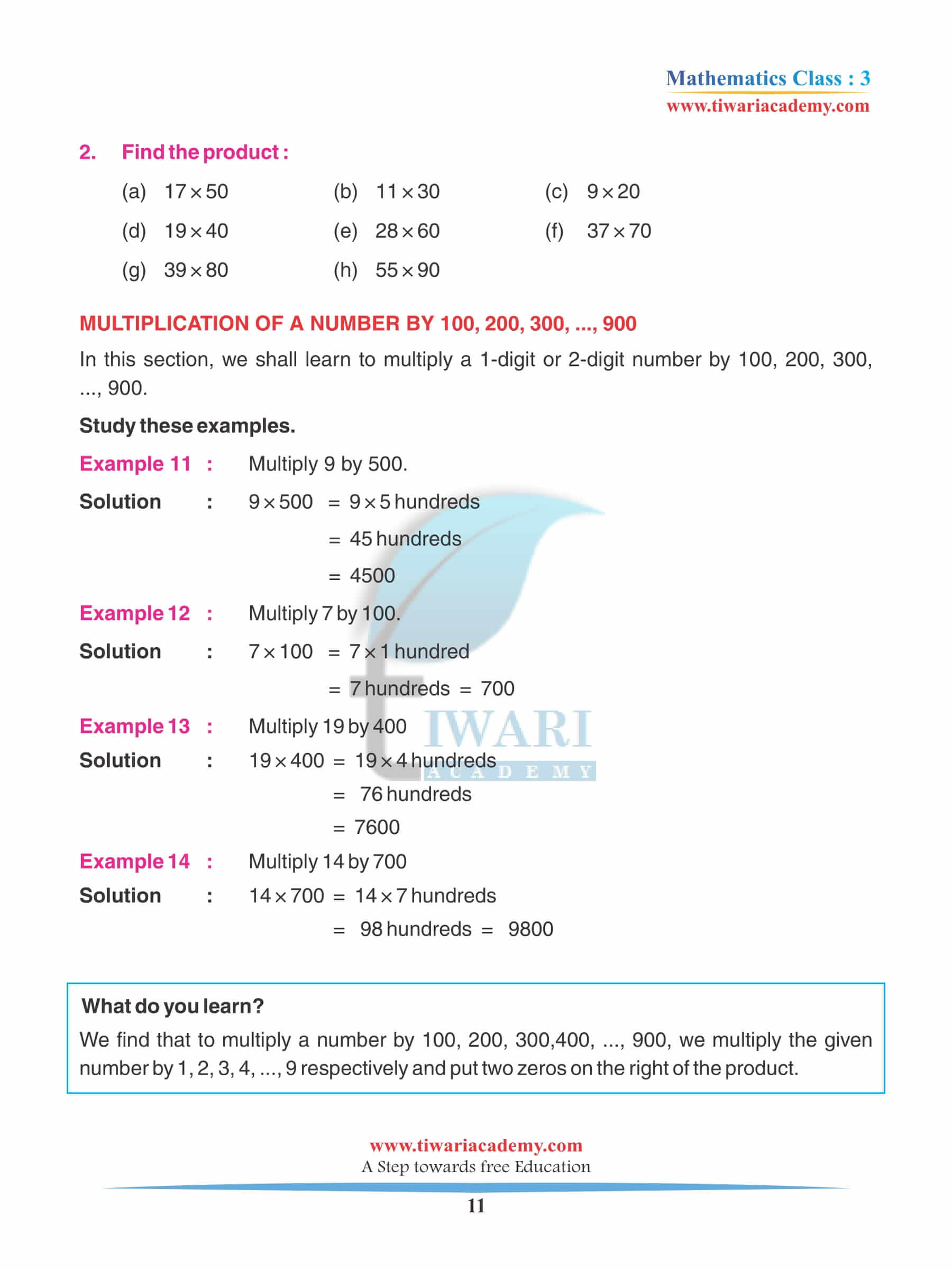 Class 3 Maths Chapter 5 question answers