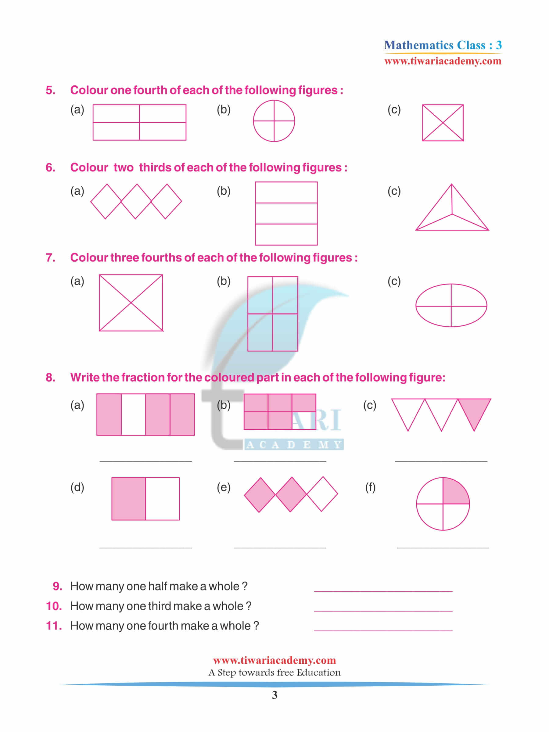 Class 3 Maths Chapter 7 Revision Exercises