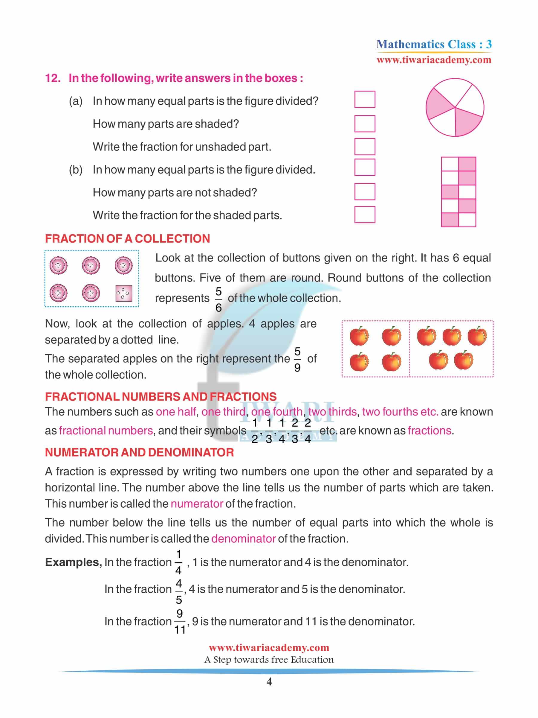 Class 3 Maths Chapter 7 Revision Assignments