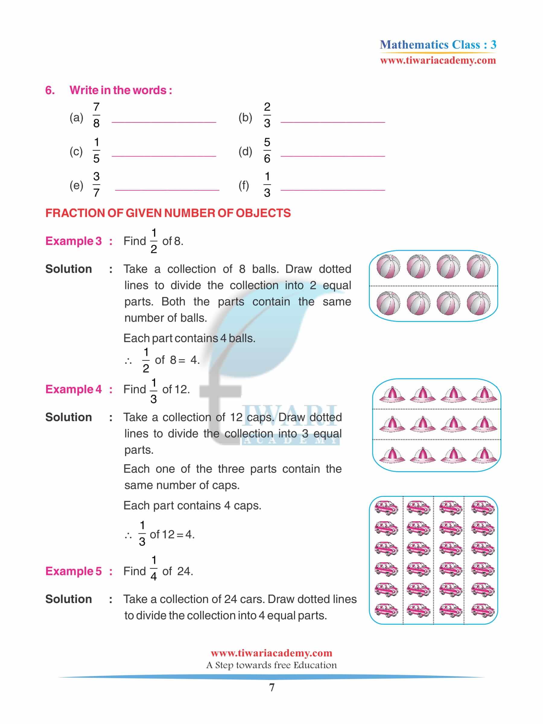 Class 3 Maths Chapter 7 Practice Book