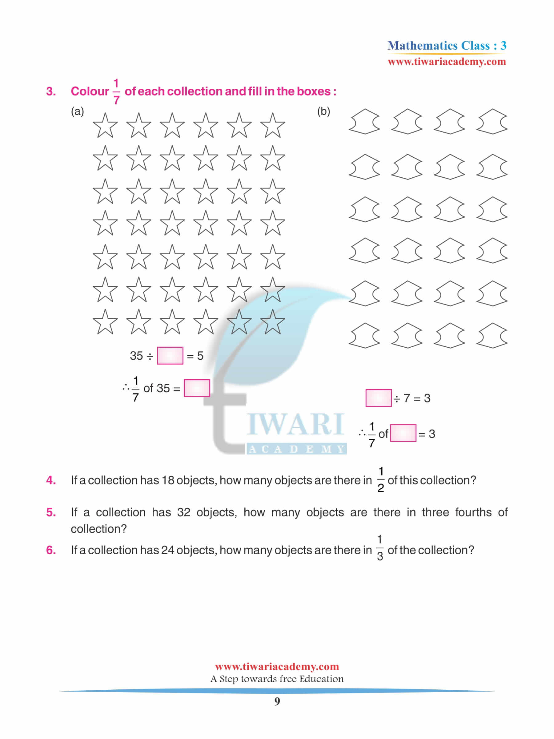 Class 3 Maths Chapter 7 Practice Question Answers