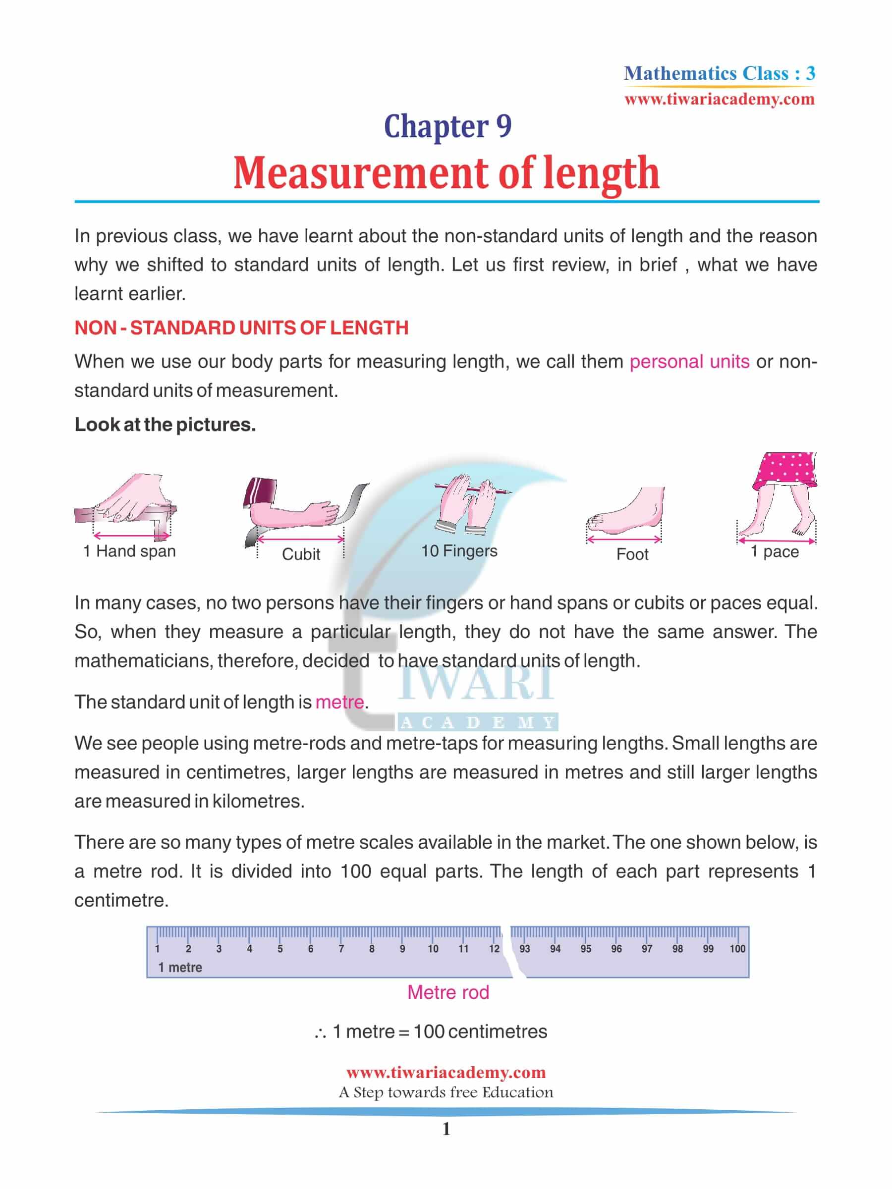 Class 3 Maths Chapter 9 Revision Book