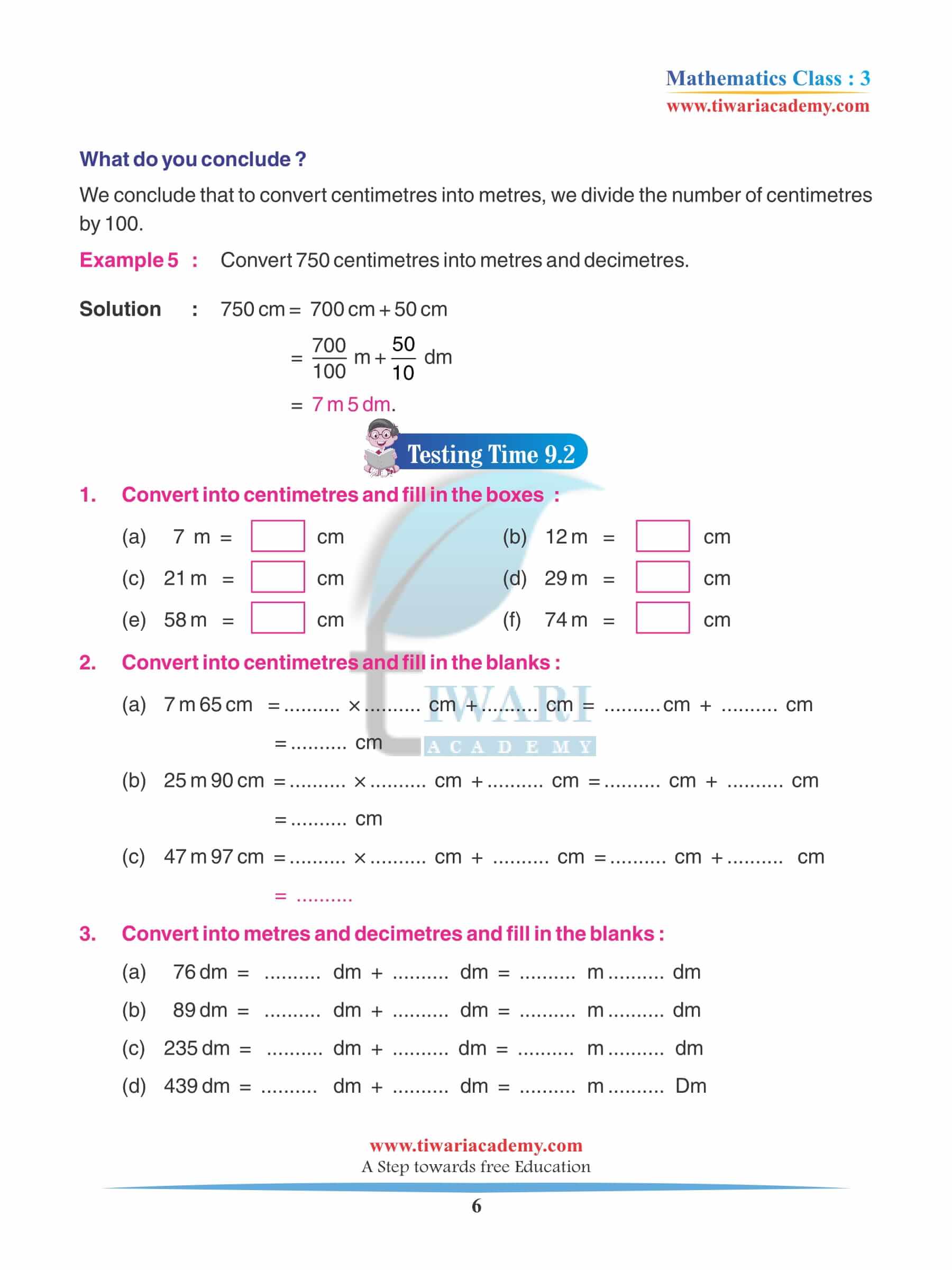 Class 3 Maths Chapter 9 Practice Book