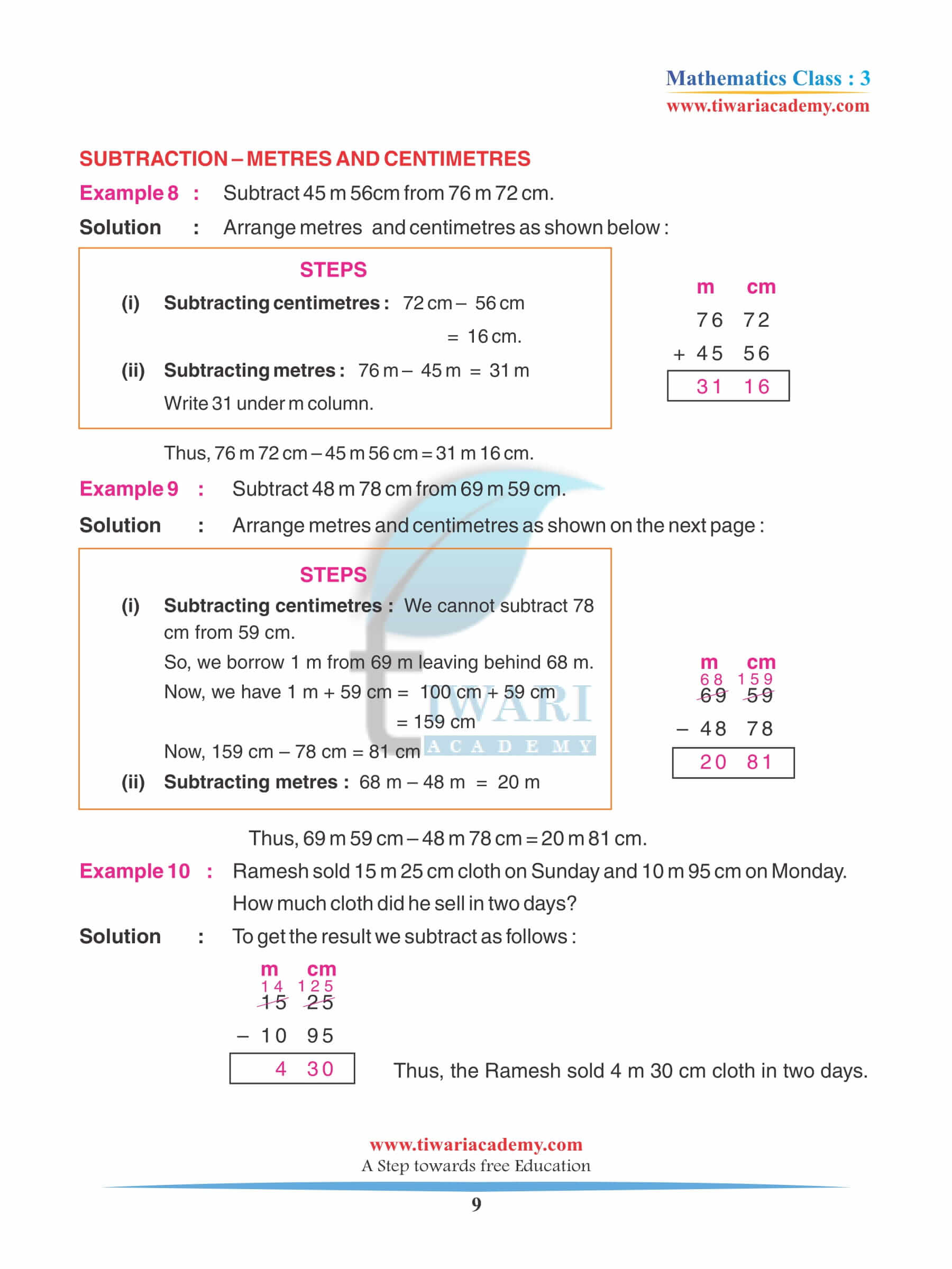 Class 3 Maths Chapter 9 Extra Questions