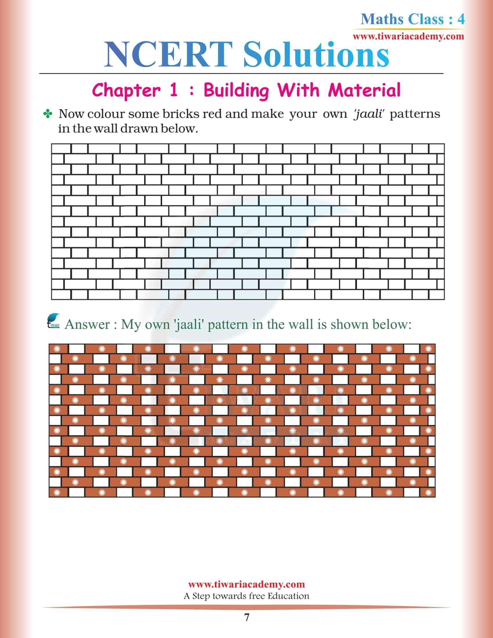 Class 4 Maths NCERT Chapter 1 in PDF Solutions