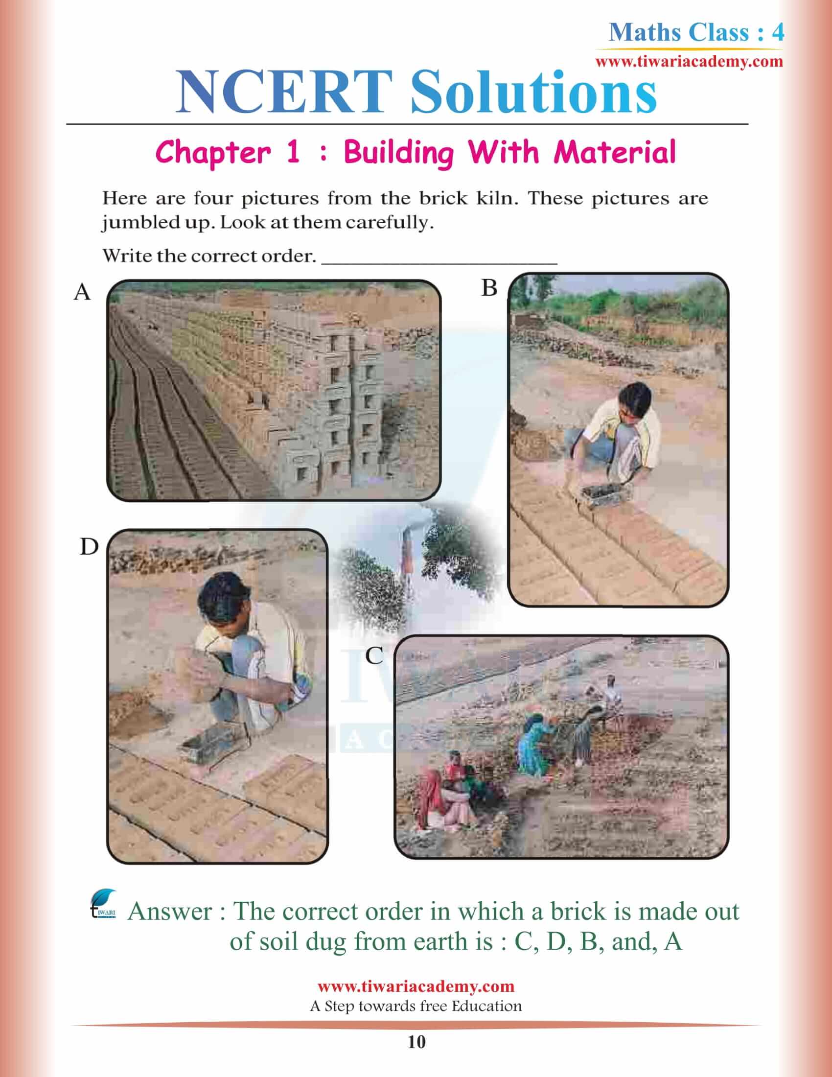 Class 4 Maths NCERT Chapter 1 Solutions in PDF