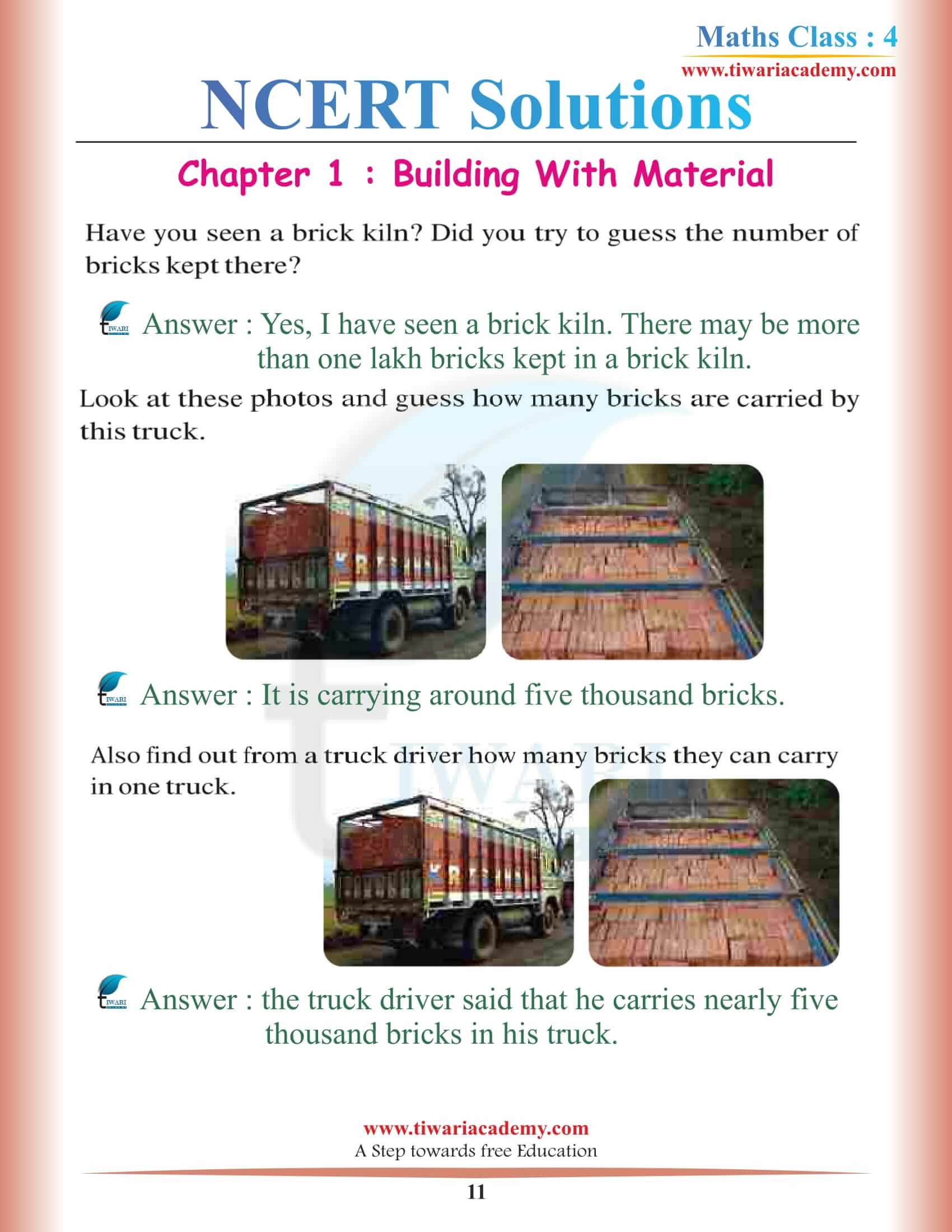 Class 4 Maths NCERT Chapter 1 solutions download