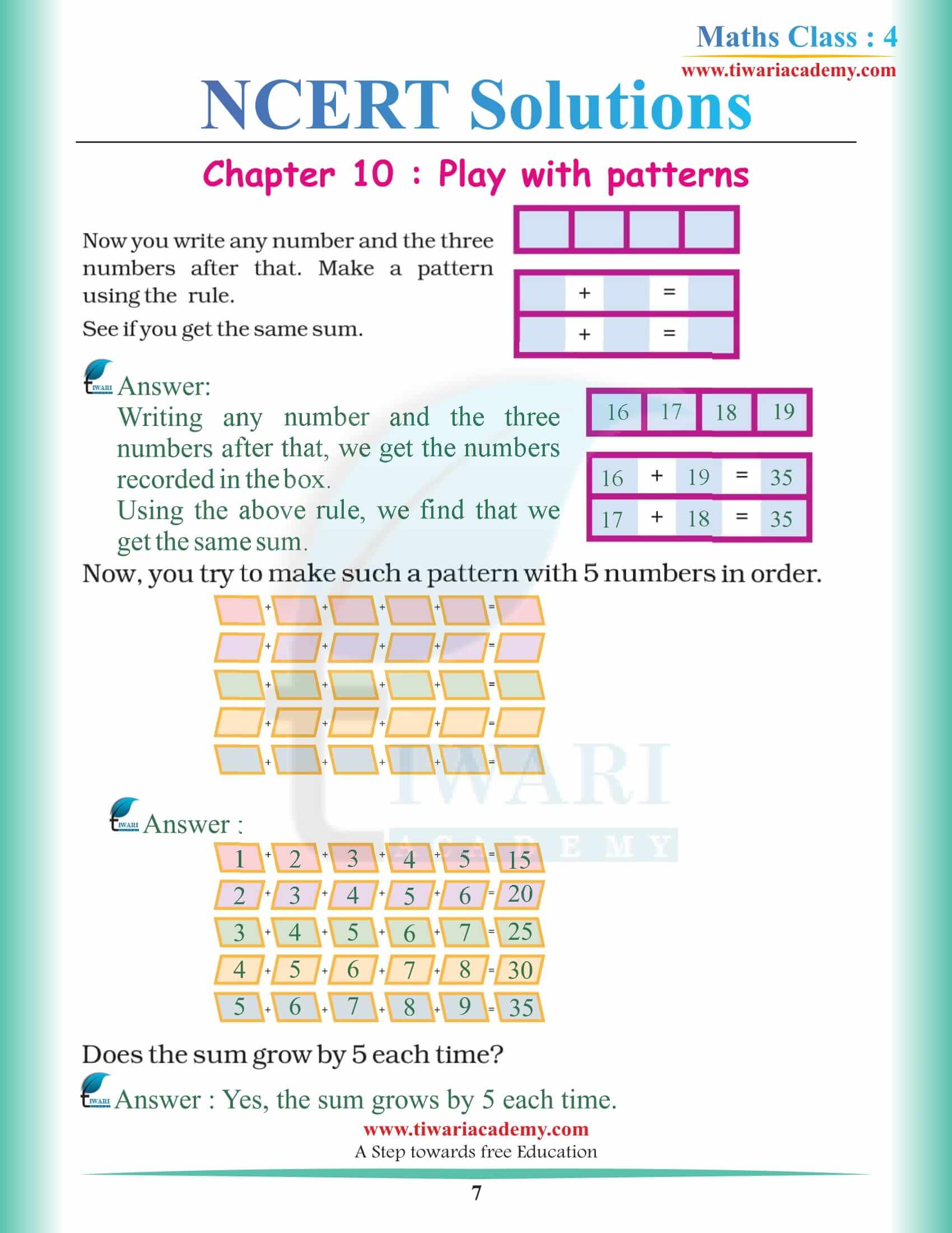 NCERT Solutions for Class 4 Maths Chapter 10 guide