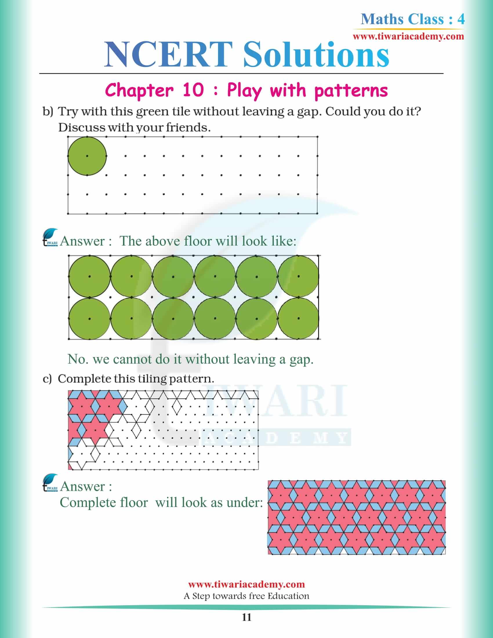 Class 4 Maths NCERT Chapter 10 Solutions free download
