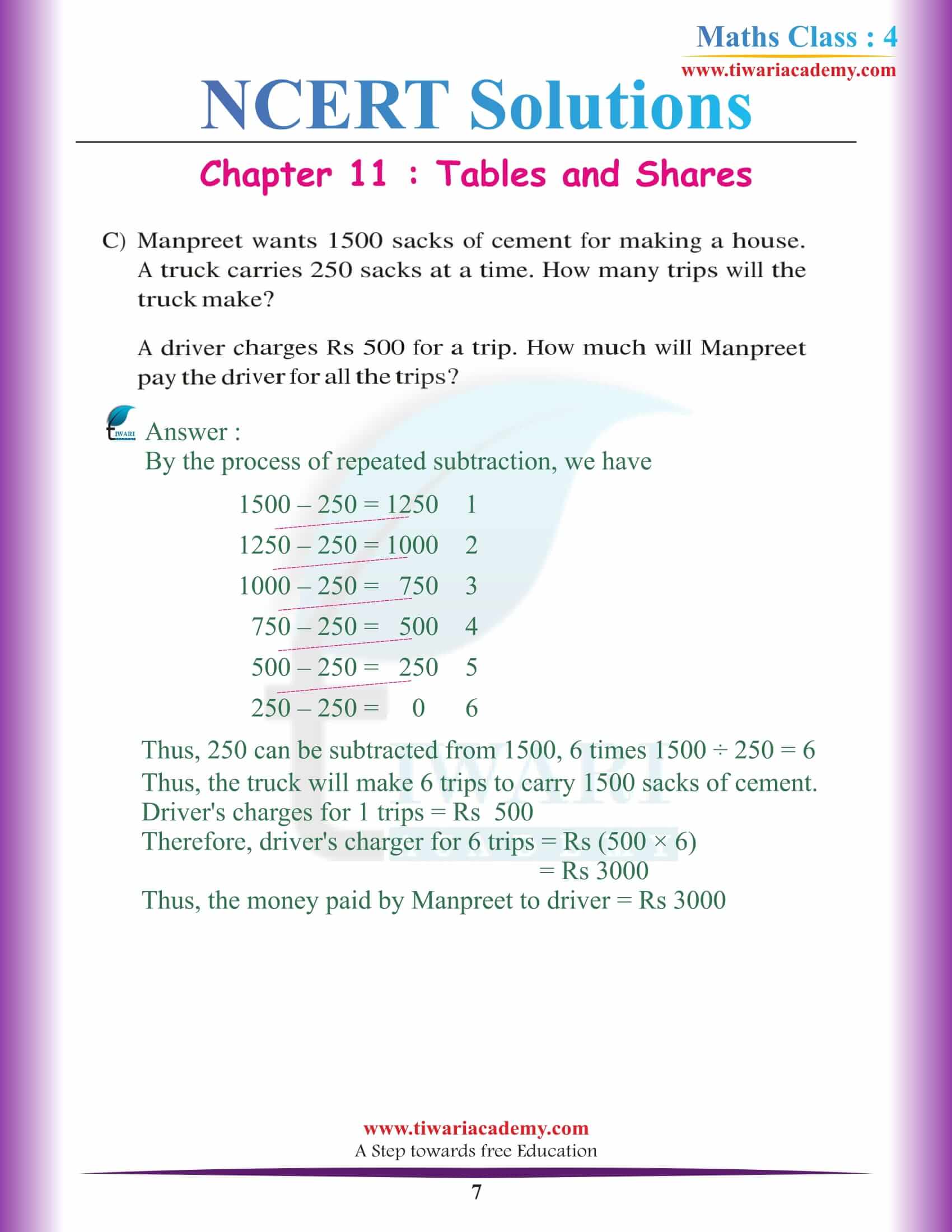 Class 4 Maths Chapter 11